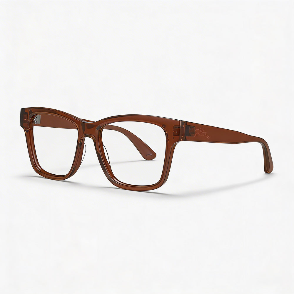 Gafas de vista Longchamp LO2737 para hombre, estilo moderno, con montura transparente en tono óxido y lentes de policarbonato de 52 mm.