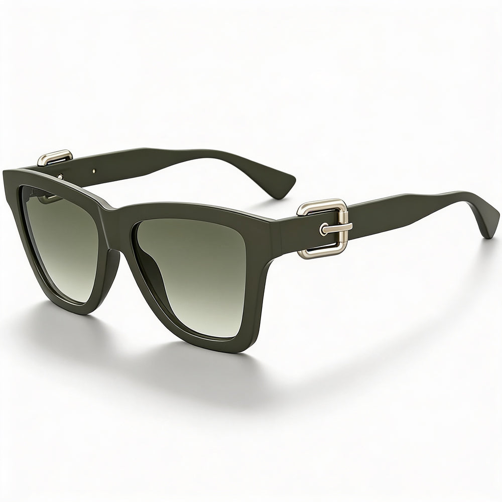 Gafas de sol Moschino Casual para mujer, cuadradas, con montura verde militar degradada y lentes verde militar de 54 mm con protección UV