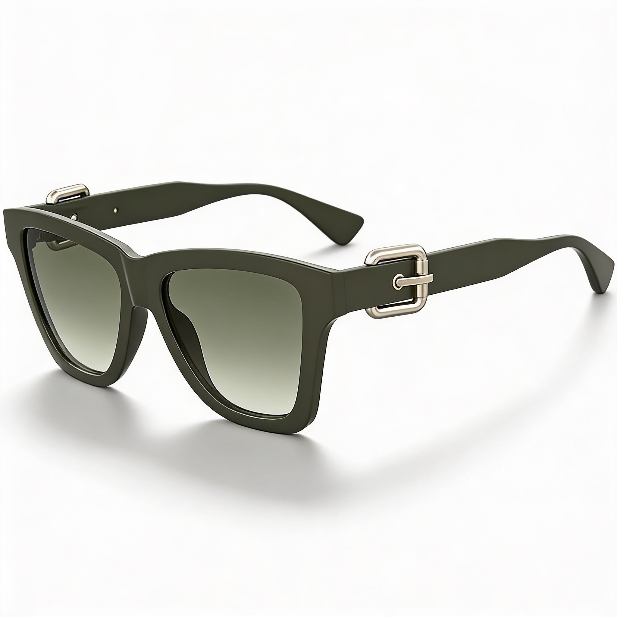 Gafas de sol Moschino Casual para mujer, cuadradas, con montura verde militar degradada y lentes verde militar de 54 mm con protección UV, Photo 1