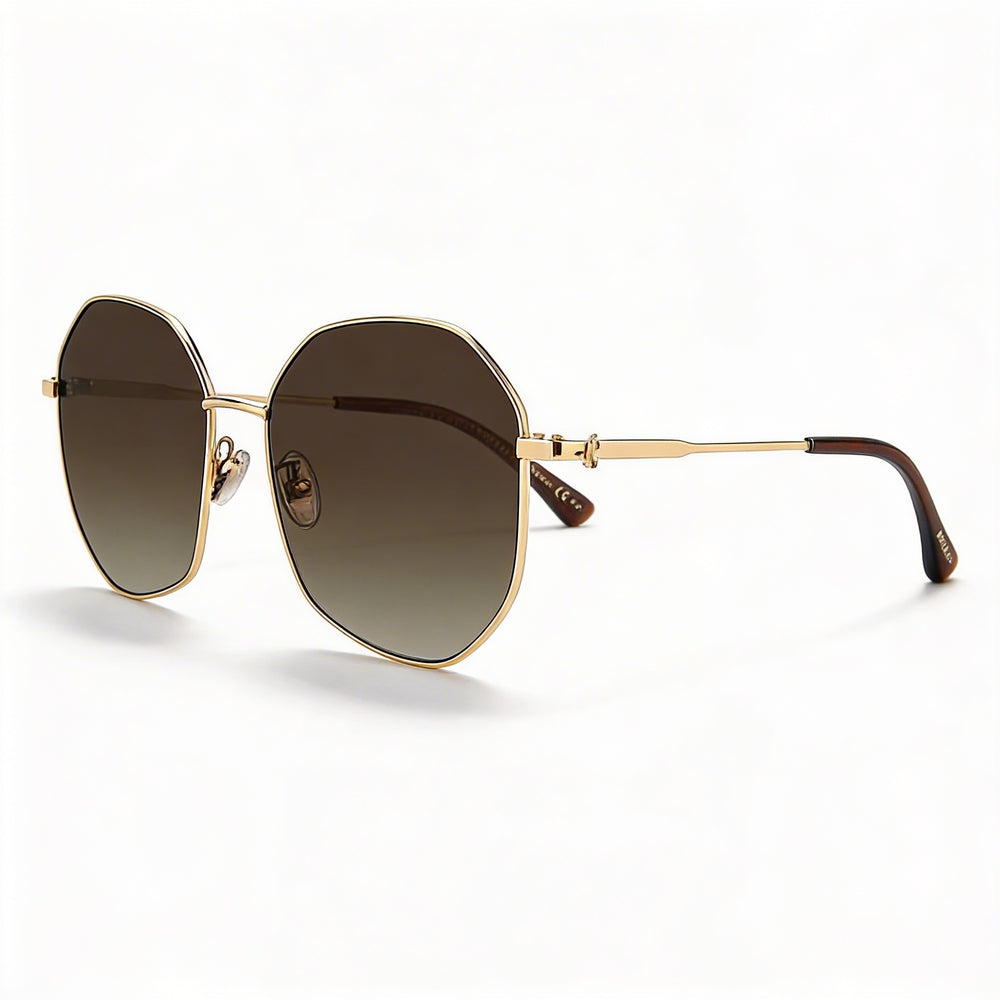 Gafas de sol Jimmy Choo casual para mujer con montura y lentes de acero inoxidable en oro rosa con protección UV de 58 mm