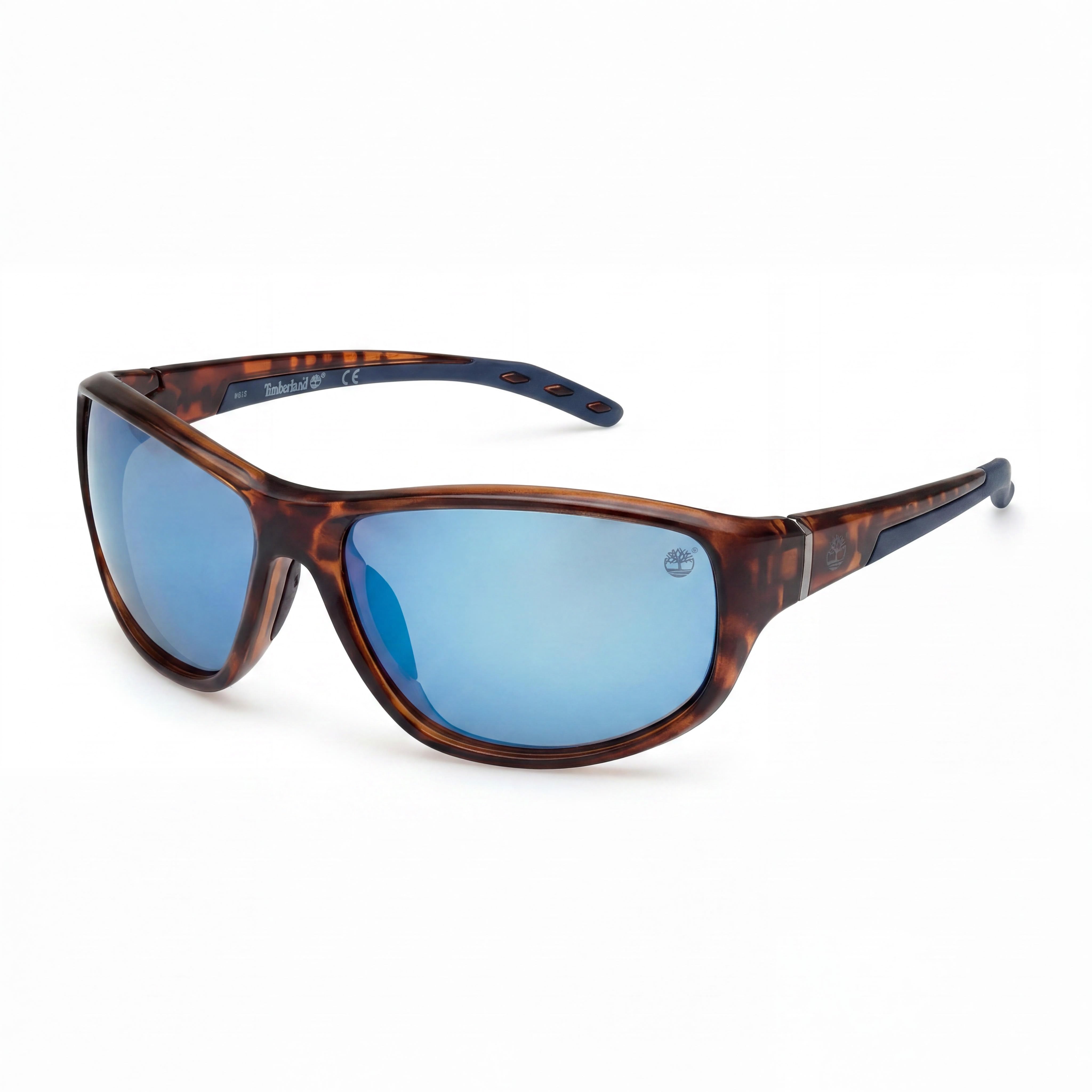 Gafas de sol Timberland para hombre con protección UV, montura rectangular de plástico y lentes polarizadas - Montura Havana oscura, lentes ahumadas, 65 mm, Photo 1