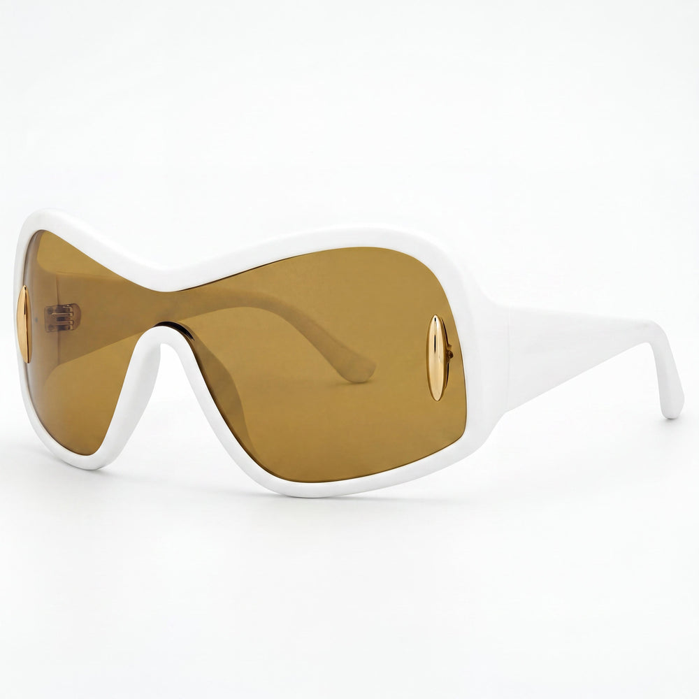 LOEWE Glam Unisex Mask Sunglasses, Black Gray Mirrored Plastic Frame, Brown Mirror Non-Polarized Lenses, 100% UV Protection 135mm