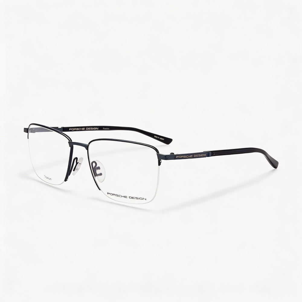 Gafas Porsche Modern para hombre con montura azul gris titanio y lentes transparentes de 56 mm