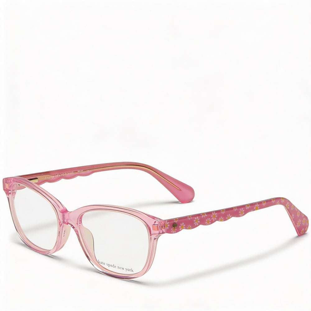 kate spade new york Modern Women's Transparent Pink Acetate Frames with Non- Pink Lenses 46mm