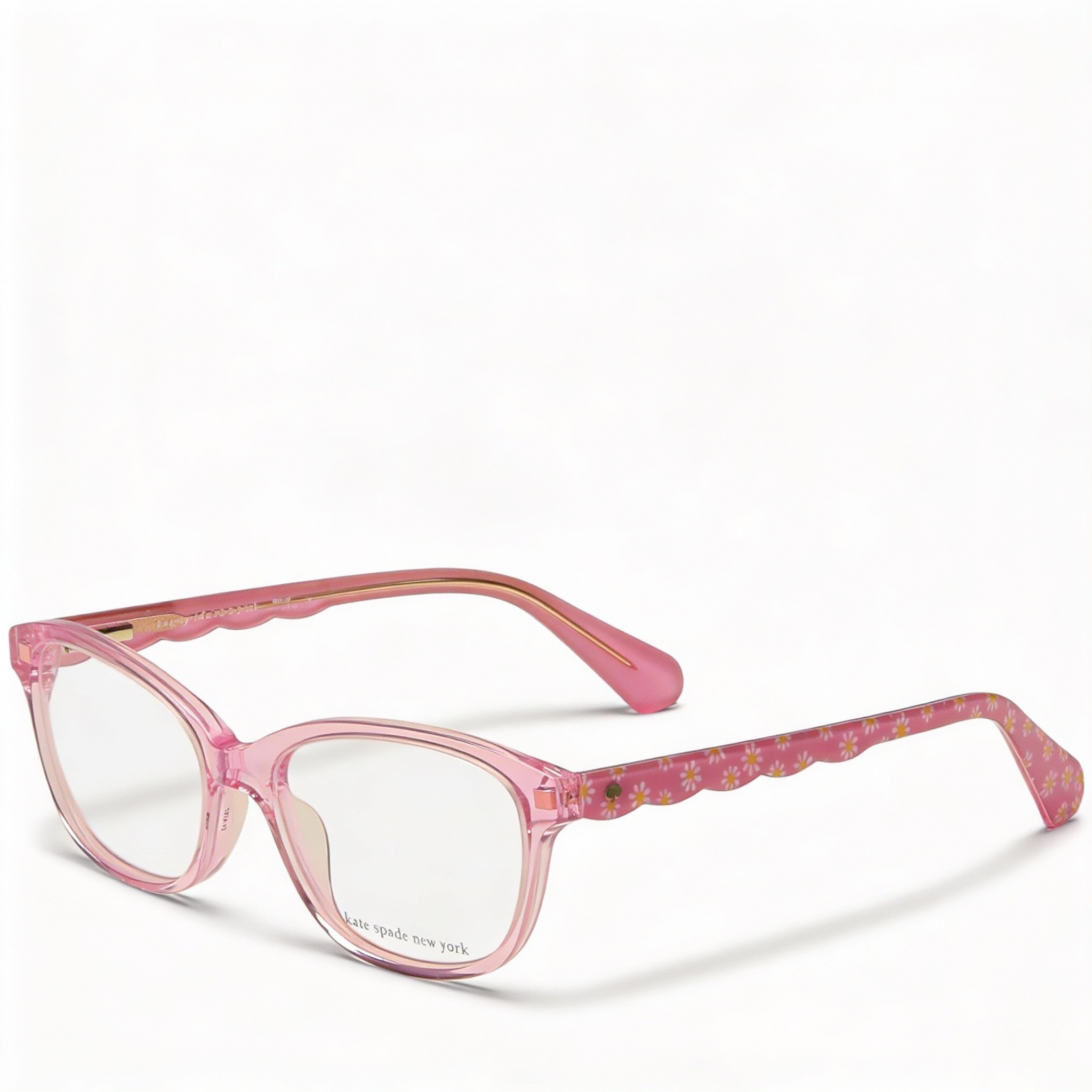 Montura moderna de acetato rosa transparente para mujer de Kate Spade New York con lentes en tonos rosa de 46 mm, Photo 1