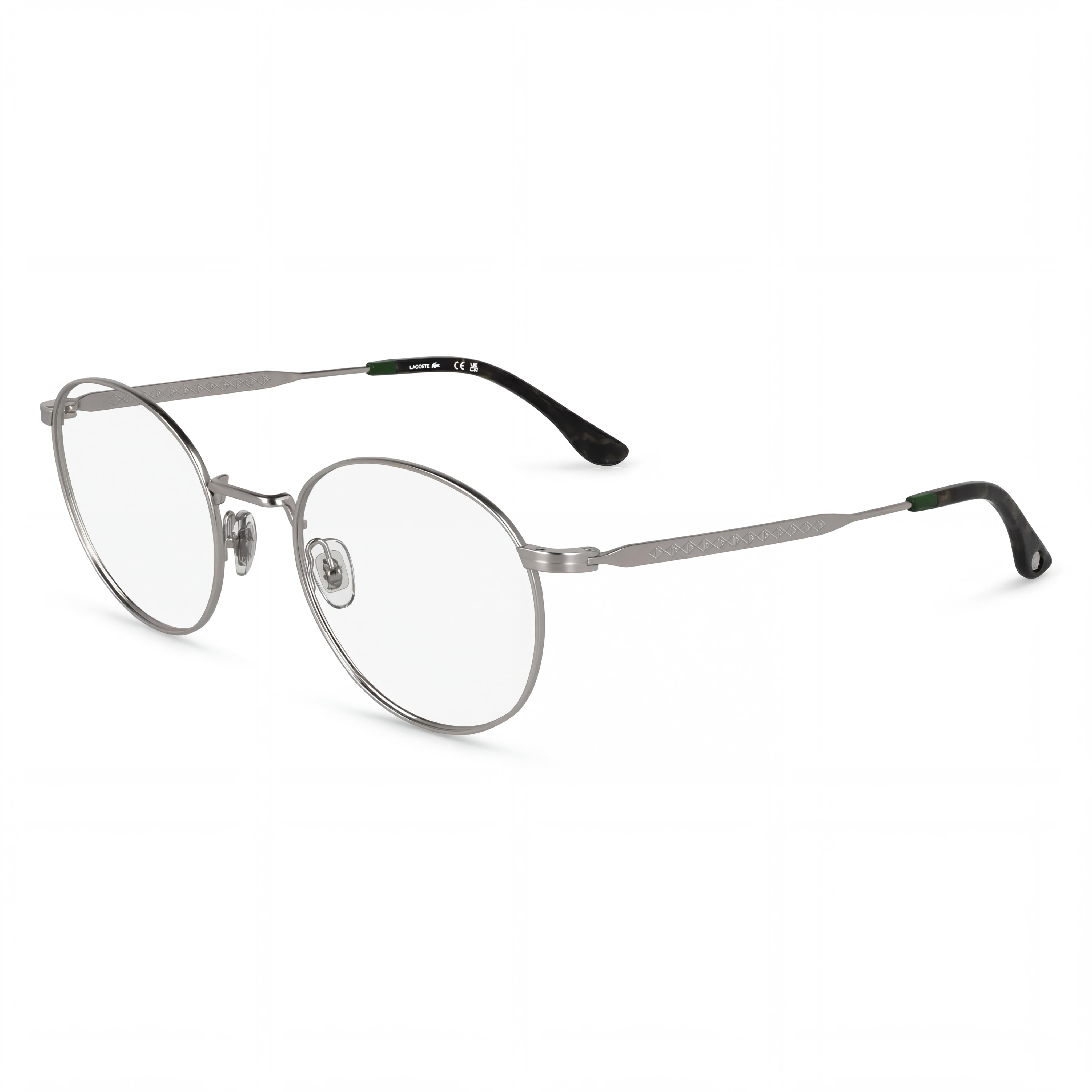 Gafas Lacoste Casual L2308 unisex redondas de metal de montura completa en color gris plomo claro, ancho de lente 51 mm, Photo 1