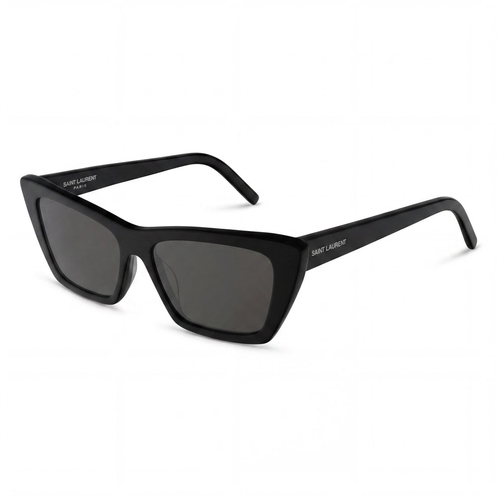 Gafas de sol Saint Laurent Classic para mujer, de plástico, negras y grises, no polarizadas, aptas para lentes recetados, protección UV, 53 mm