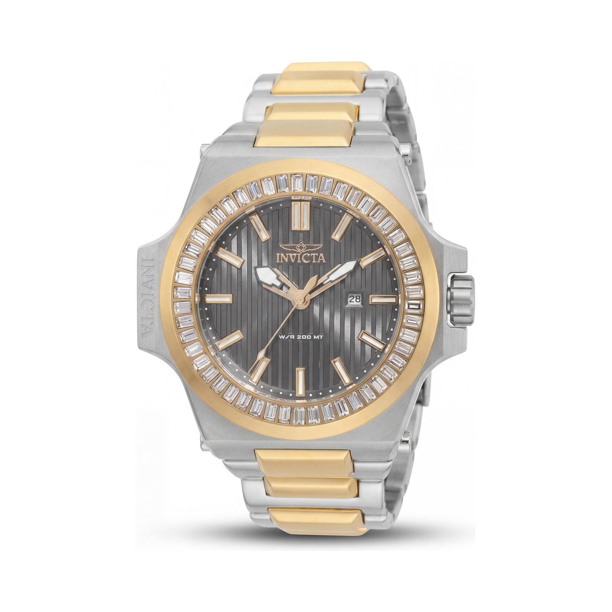 Reloj unisex Invicta Akula 49135 de acero inoxidable plateado con pulsera de cuarzo, esfera gris, caja de 58 mm, resistente al agua hasta 20 ATM., Photo 1
