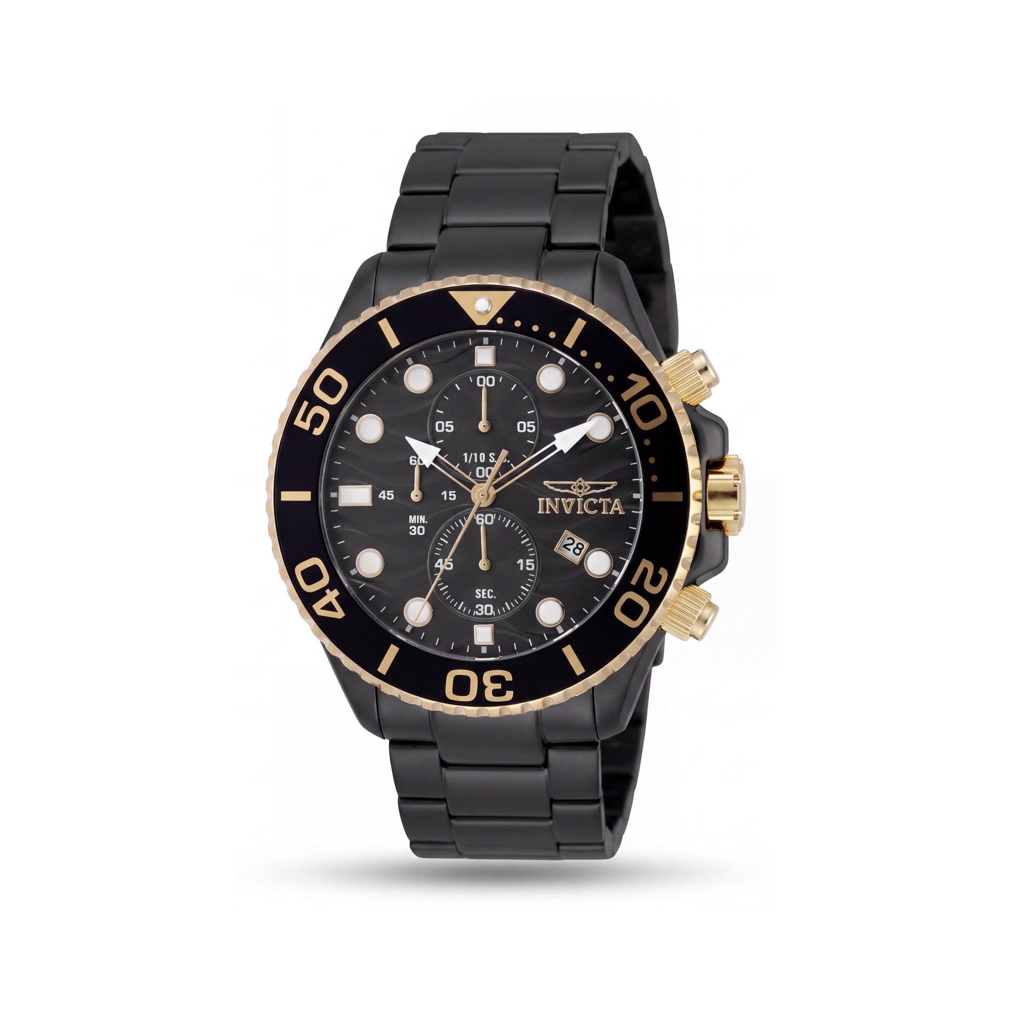 Invicta Pro Diver 50222 Men's Black Stainless Steel Chronograph Quartz Bracelet Watch, 53mm, Photo 1