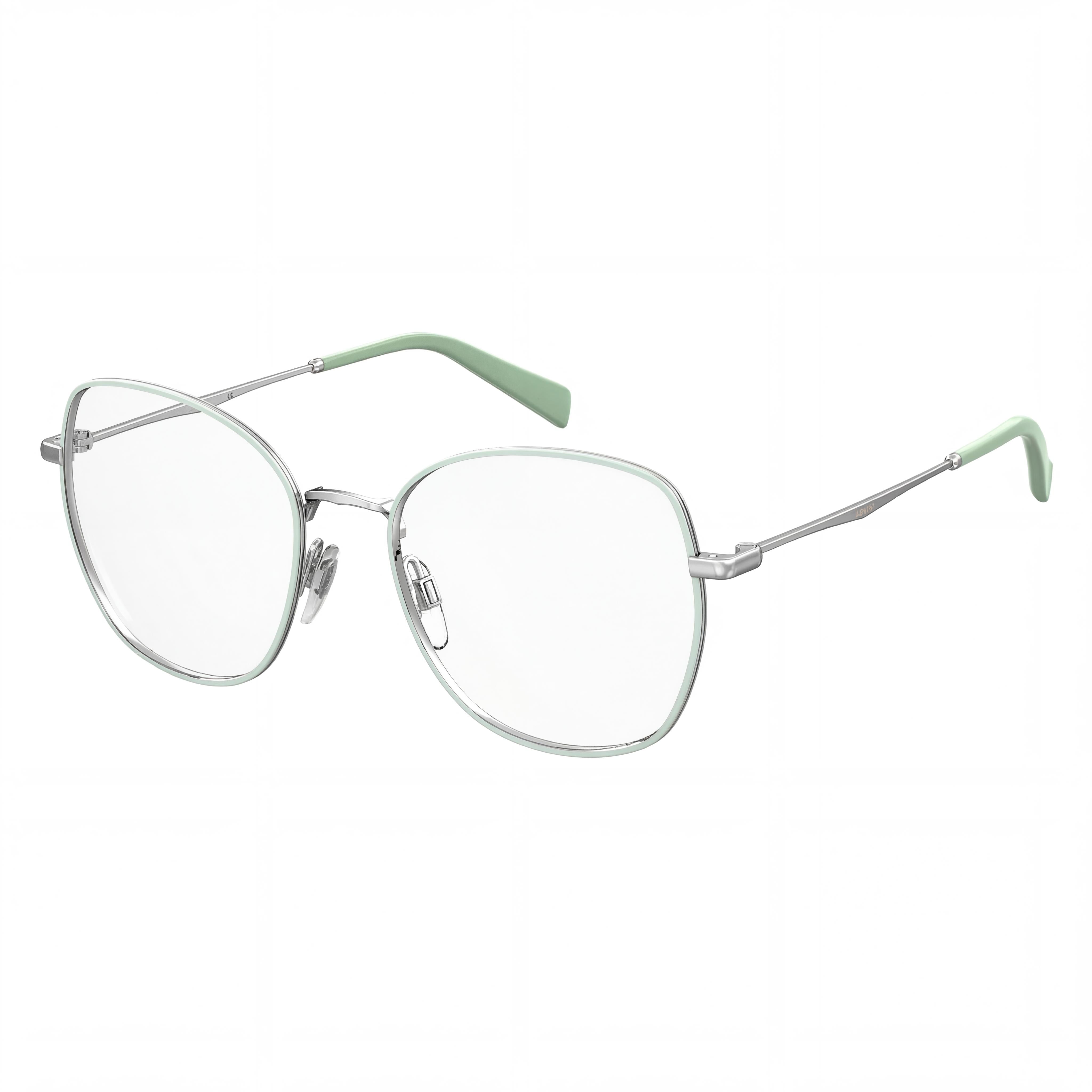Levi's NOT Women's Prescription Eyeglasses featuring Green Metal Frames and a 52mm Lens Size, Photo 1