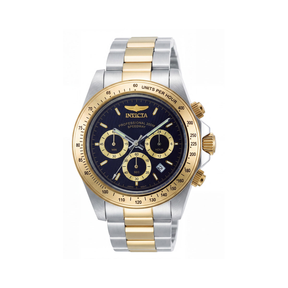 Invicta Men's Bracelet Two-Tone Gold Stainless Steel Tonneau Quartz Watch 40mm with Luminescent Hands, Stopwatch, Photo 1