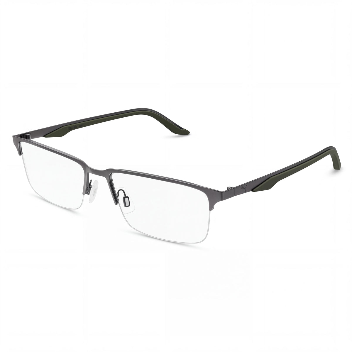 PUMA 0413o-002 Unisex Classic Acetate Gunmetal Transparent Eyeglasses 56mm, Photo 1