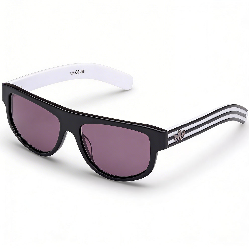 Gafas de sol Adidas Originals casuales de acetato brillante negro para mujer 55mm