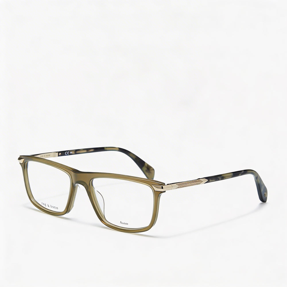 Gafas de sol modernas para mujer Rag & Bone, montura de acetato oliva, lentes de policarbonato oliva no polarizadas, 53 mm