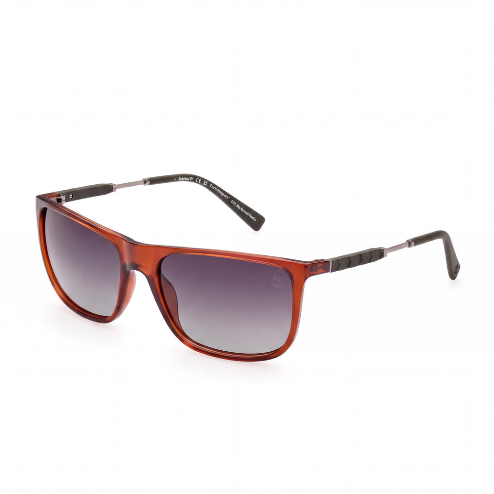 Gafas de sol para hombre Timberland Tb9281@6248r# con montura de plástico marrón oscuro, lentes verdes polarizadas con protección UV, 62 mm