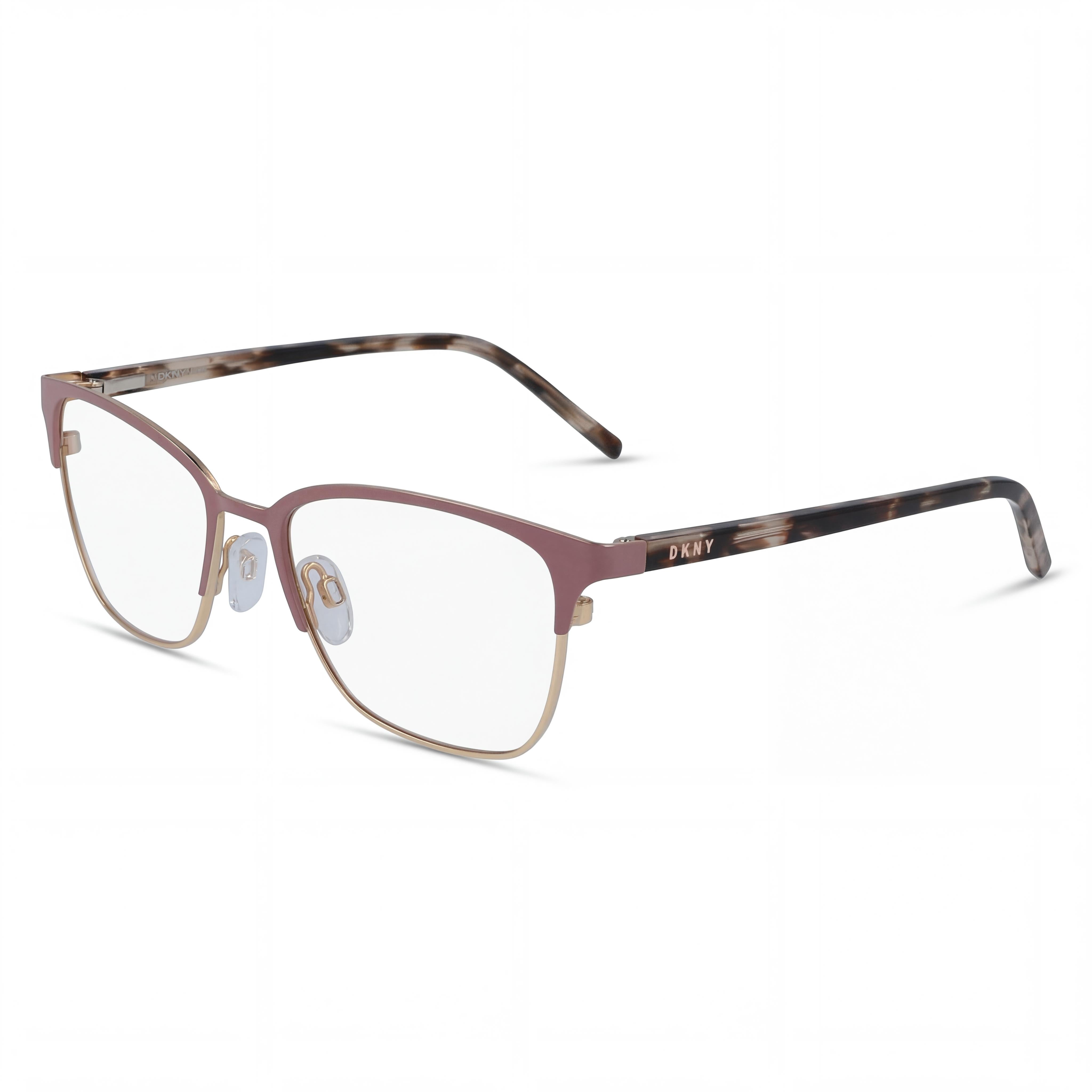 DKNY Dk3002 Women's Metal Frame Eyeglasses, Stainless Steel and Mauve, with Mauve Lenses, 52mm, Photo 1