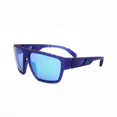 adidas Classic Men's Matte Blue Plastic Frame Non-Polarized Green Mirror Lenses UV Protection 61-15-45