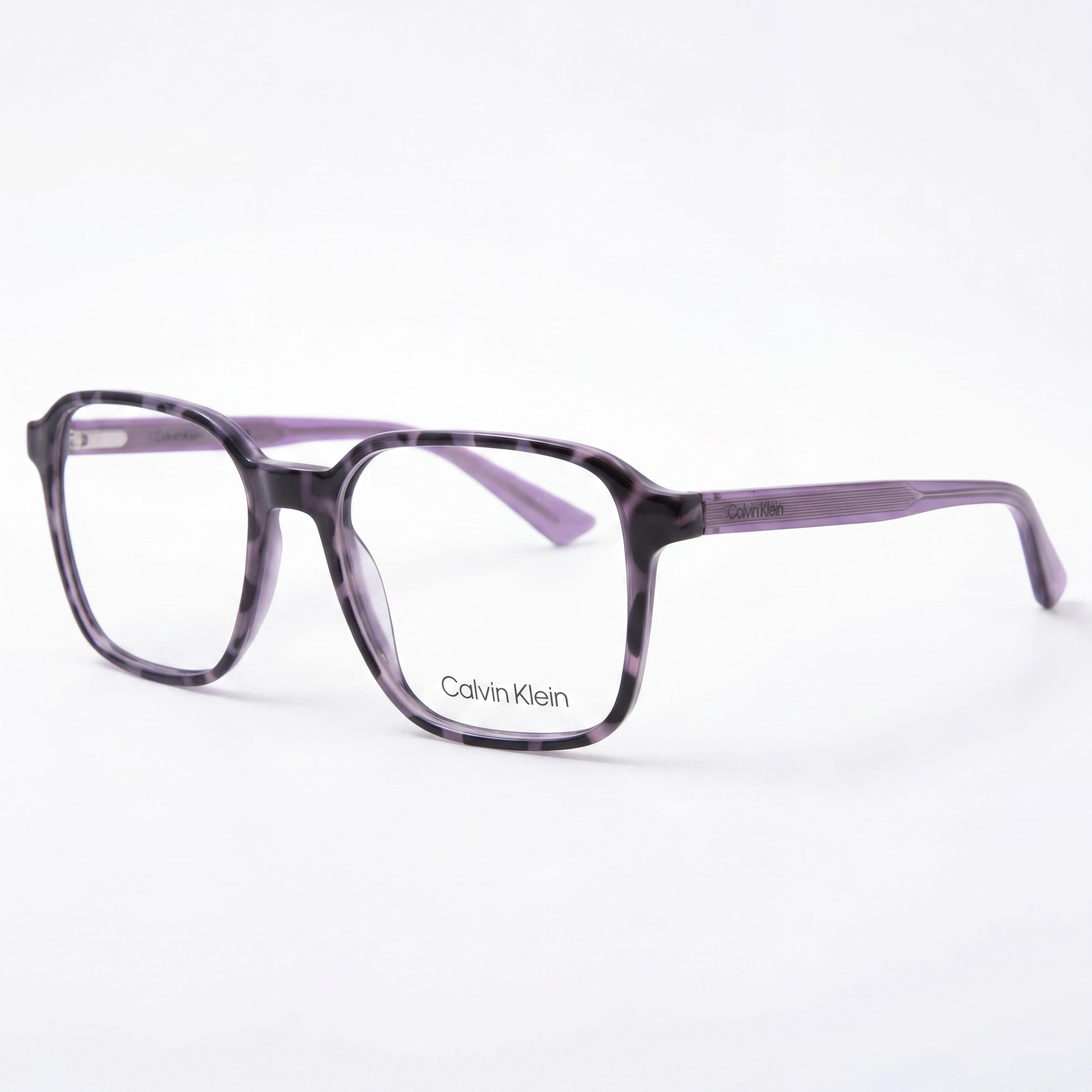 Gafas de sol unisex Calvin Klein CK23524 cuadradas de plástico no polarizadas, color violeta habana, 52-17-140, Photo 1