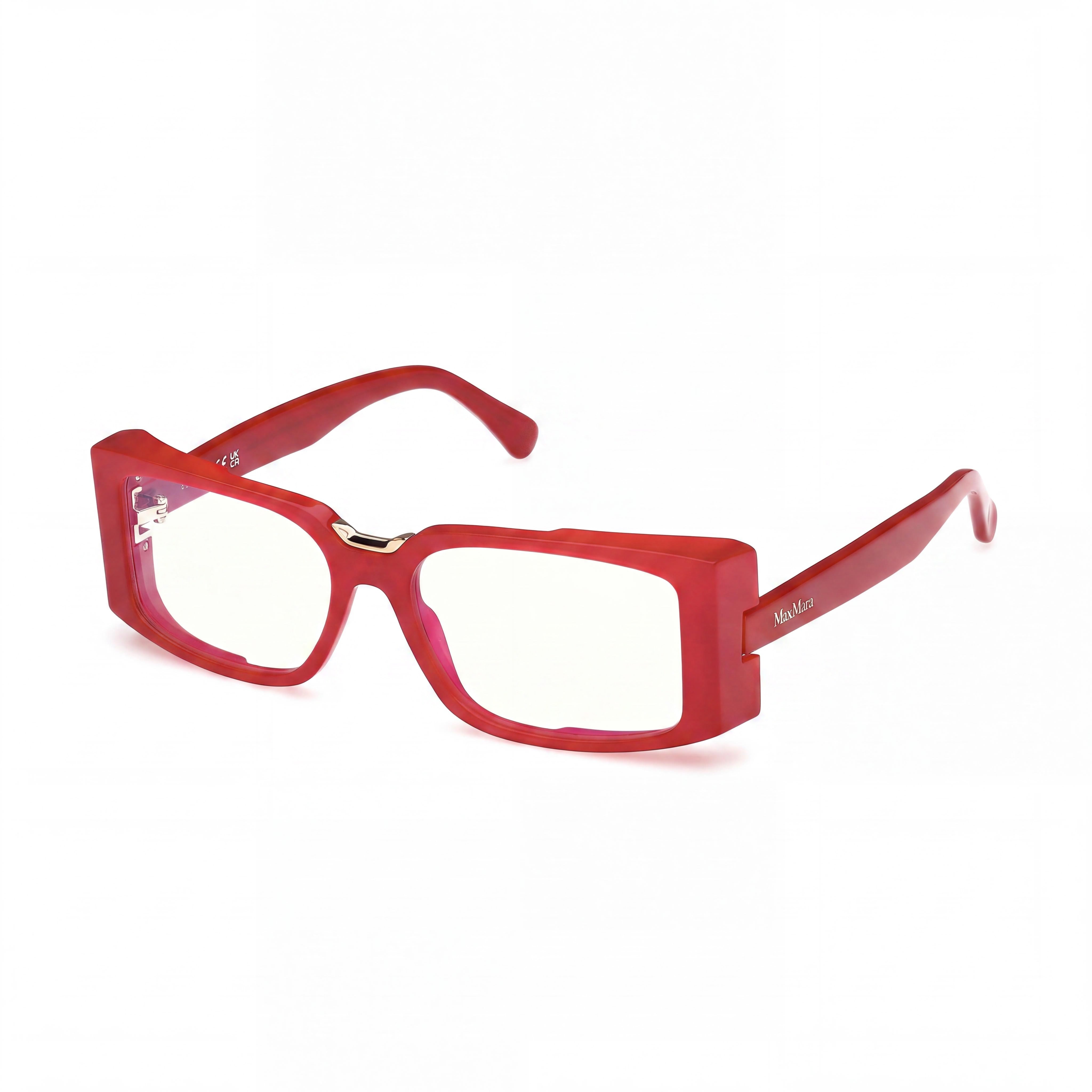 MaxMara Mm5157-b Unisex Shiny Light Red Blue Filter Plastic Frame Shiny Red Lenses 54mm, Photo 1