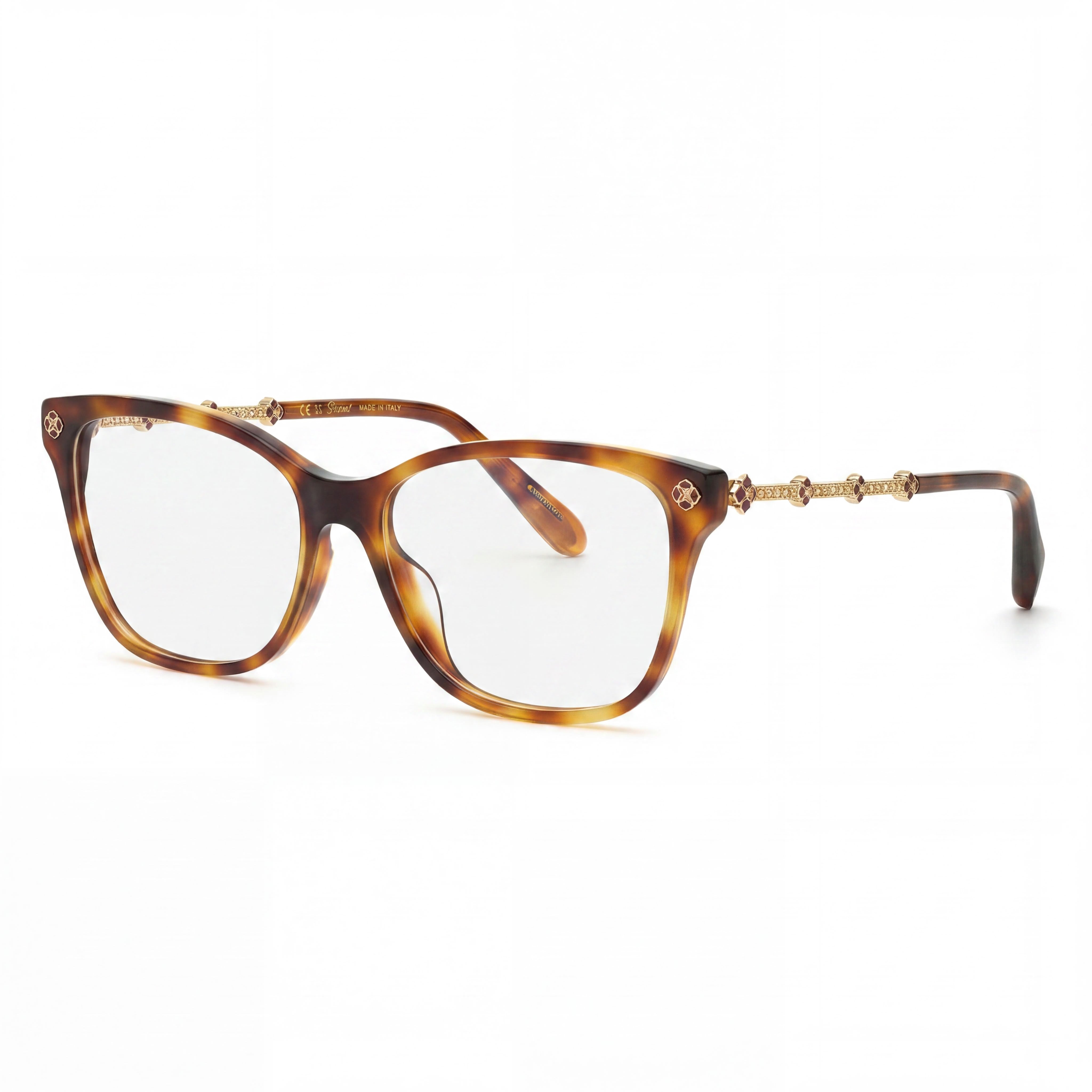 Chopard Gafas Clásicas Combinadas de Acetato y Metal para Mujer Habana Brillante Ocre 54-15-140, Photo 1