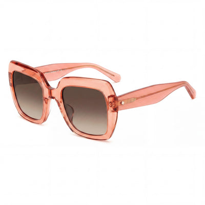 Kate Spade New York Casual Women's Acetate Peach Dark Brown Shaded Sunglasses, Non-Polarized UV Dark Brown Shaded Lenses 52-24-140