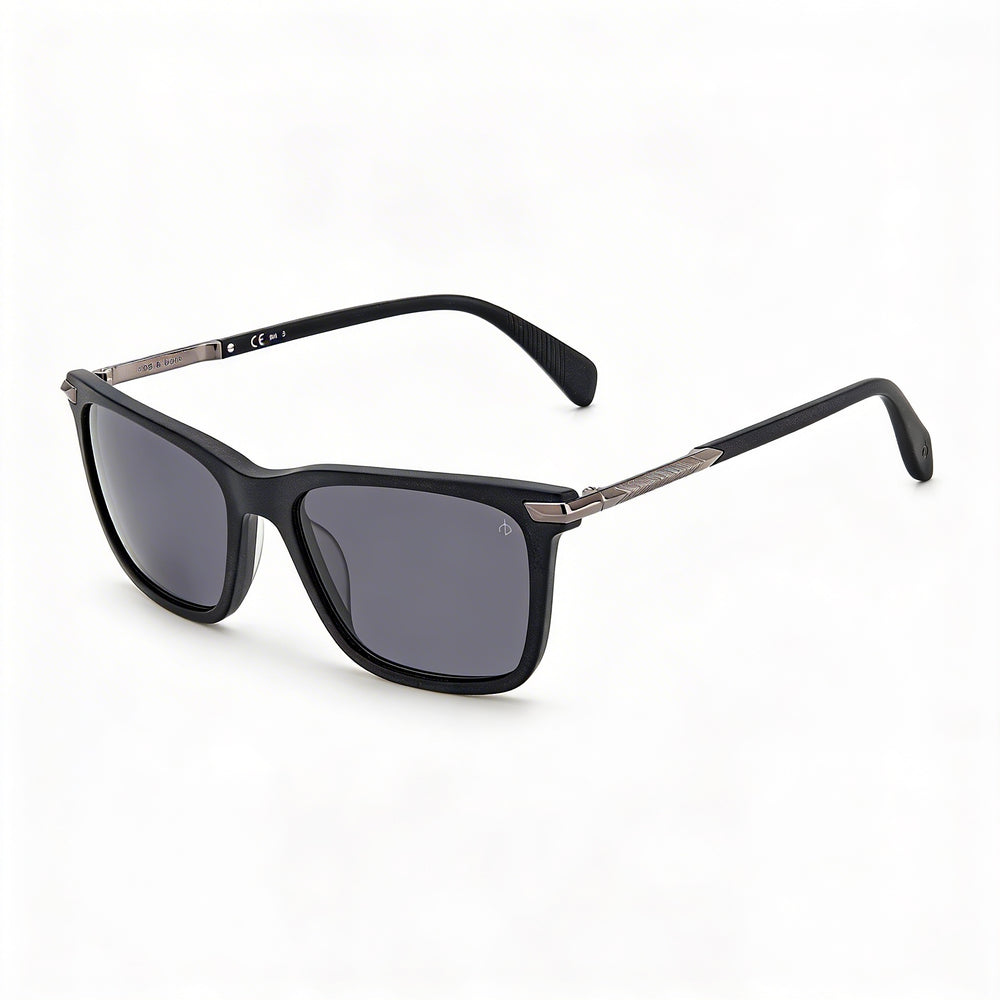 Gafas de sol para hombre Rag & Bone con montura moderna de acetato en negro mate y lentes de policarbonato no polarizadas de 56 mm
