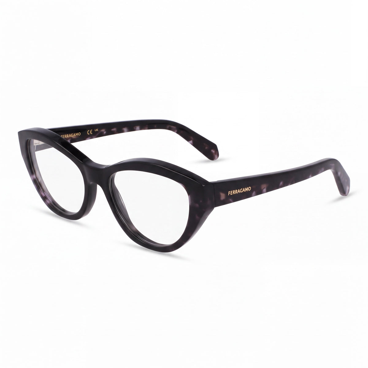 Ferragamo Sf3011 Men’s Black Tortoise Shell Metal Frame Transparent Lenses Eyewear 53mm, Photo 1