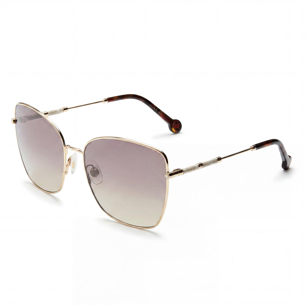 Gafas de sol de mujer Carolina Herrera HER 0133/S mariposa de metal oro rosa Marrón degradado 59mm con protección UV