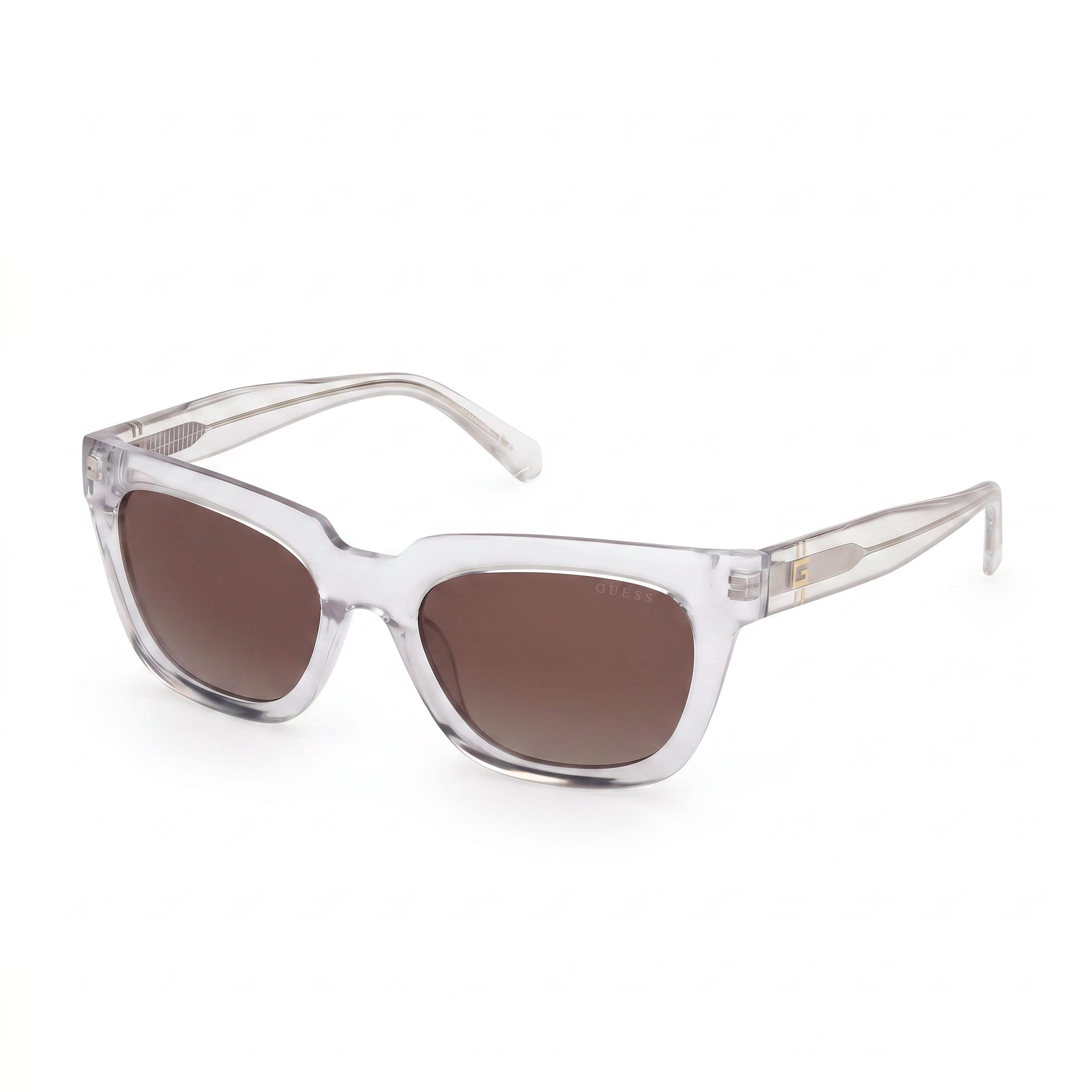 GUESS Gu00206 Montura unisex de cristal inyectado con lentes de policarbonato marrón degradado no polarizadas con protección UV de 53 mm, Photo 1
