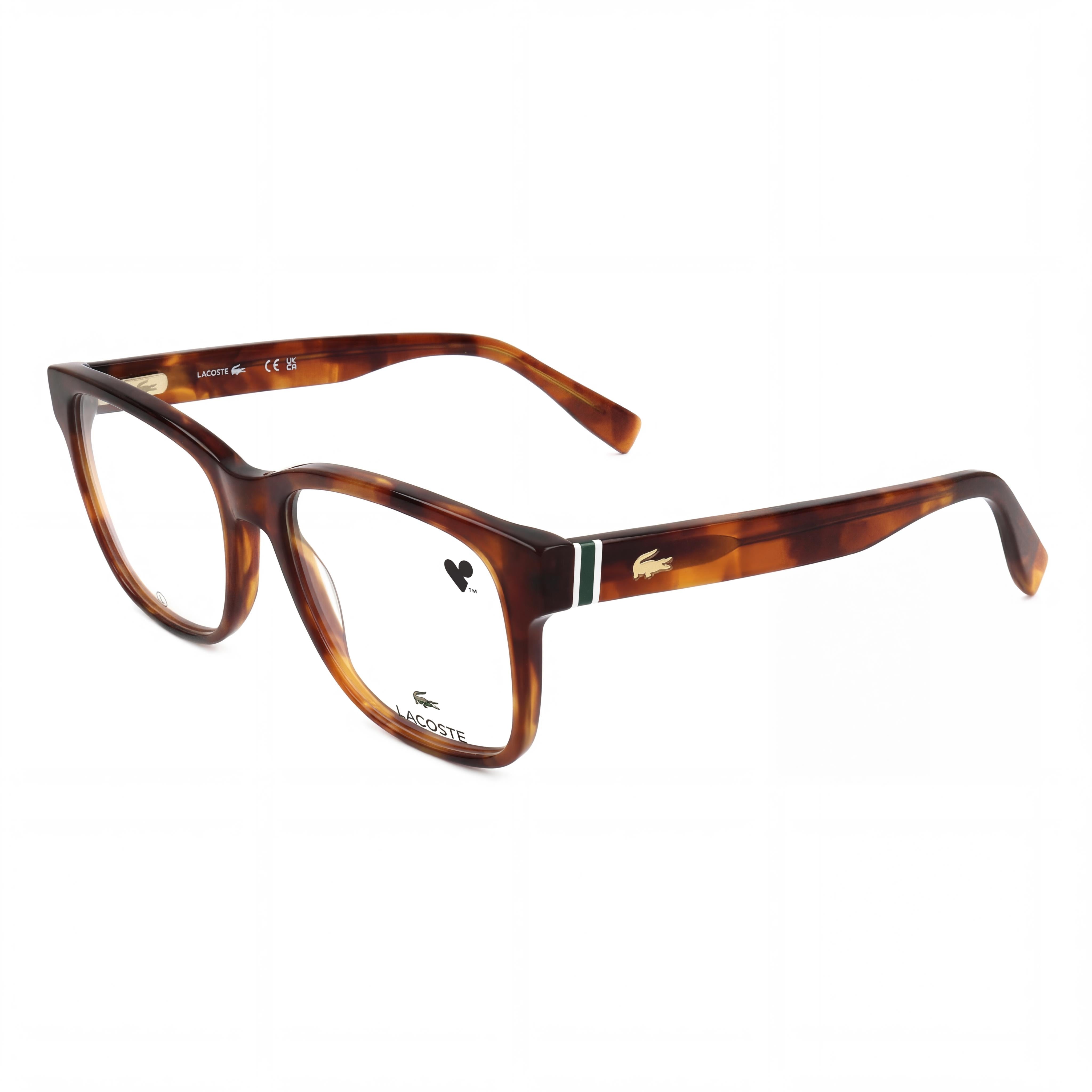 Gafas de sol Lacoste con montura de metal moderna para hombre y mujer en Havana Blonde, ancho de lente 54 mm, Photo 1