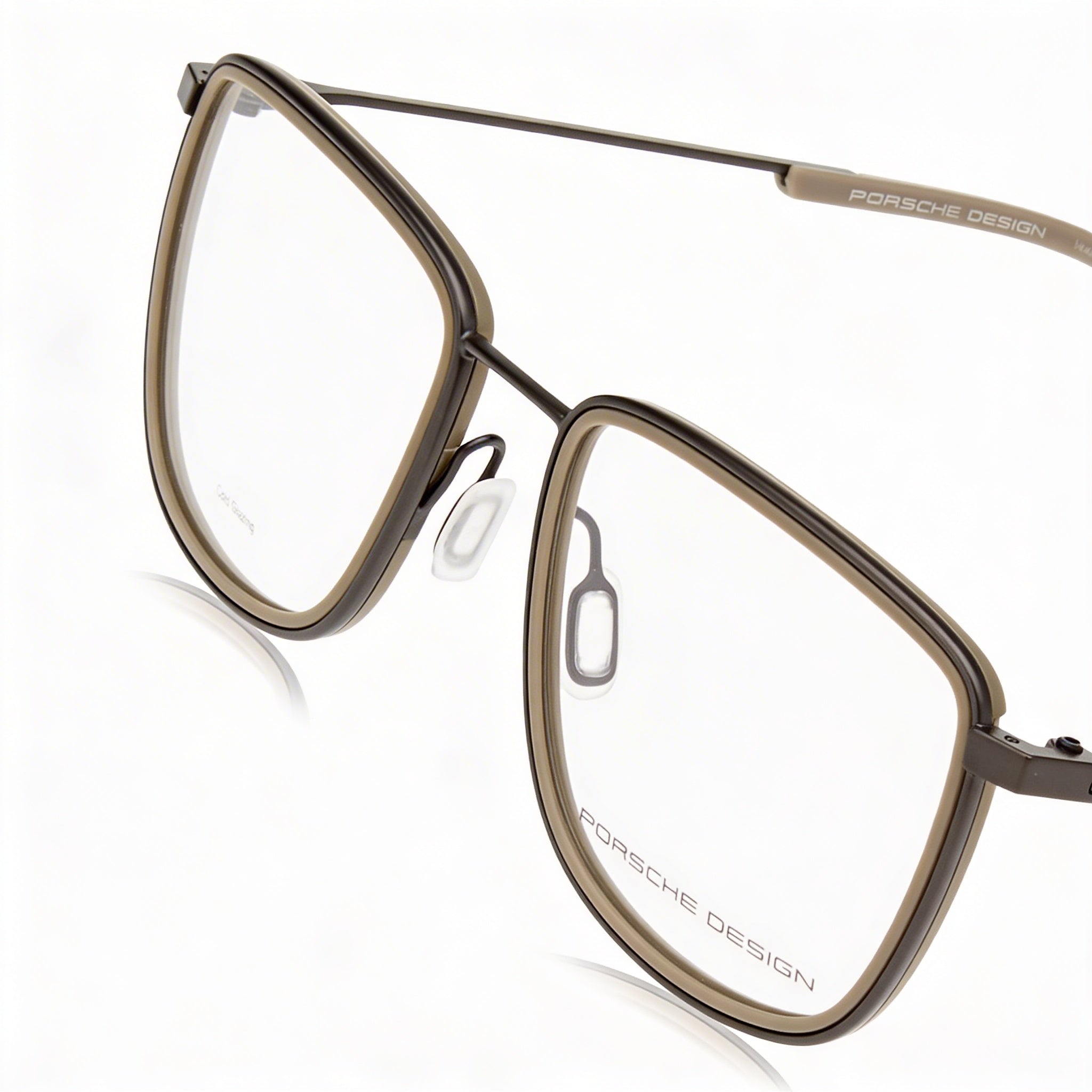 Porsche Modern Acetato Hombre Gris Oscuro, Beige 53mm, Photo 1