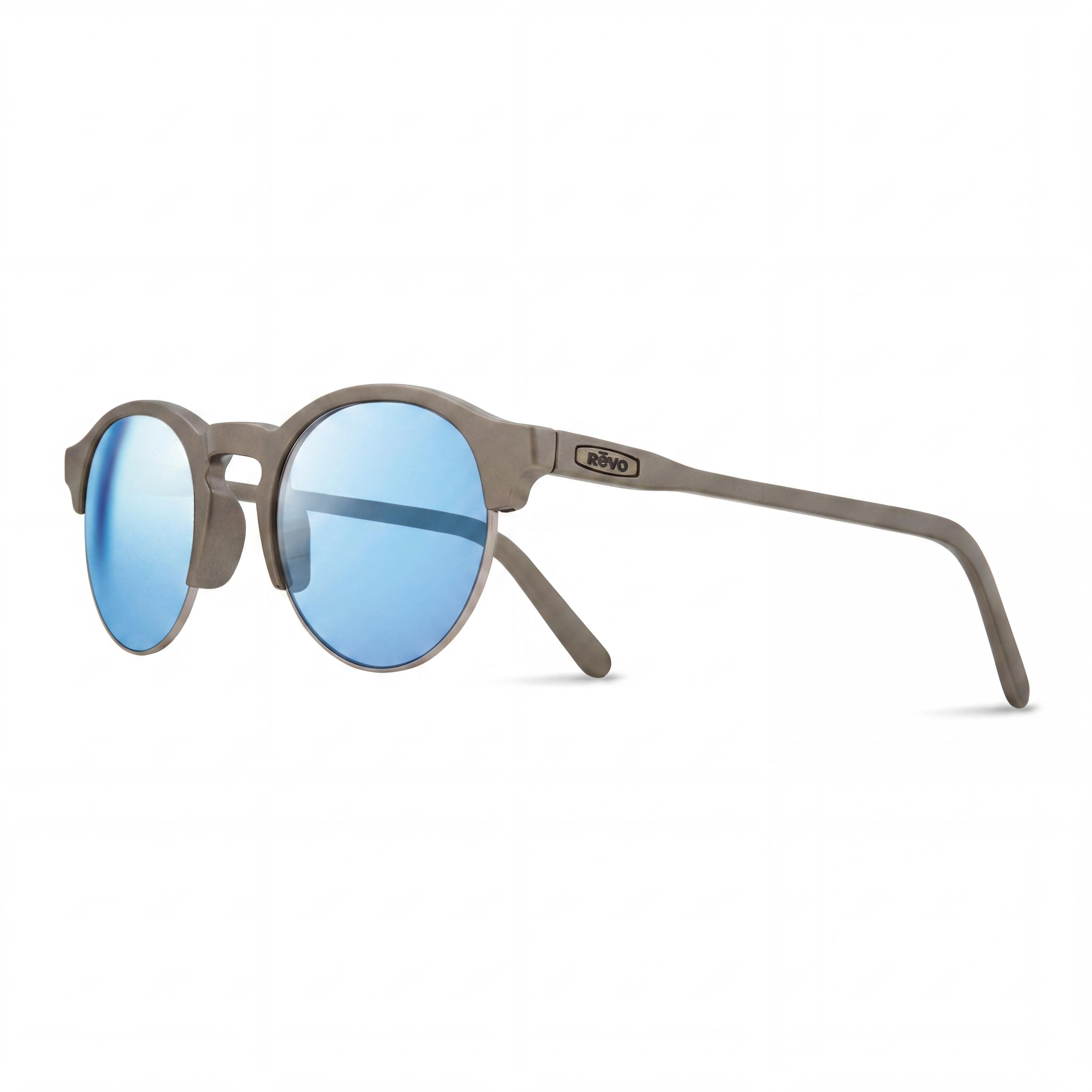 Revo Women's Re 1066 Reign Round Plastic Matte Pewter Polarized UV Protection Sunglasses 49mm, Photo 1
