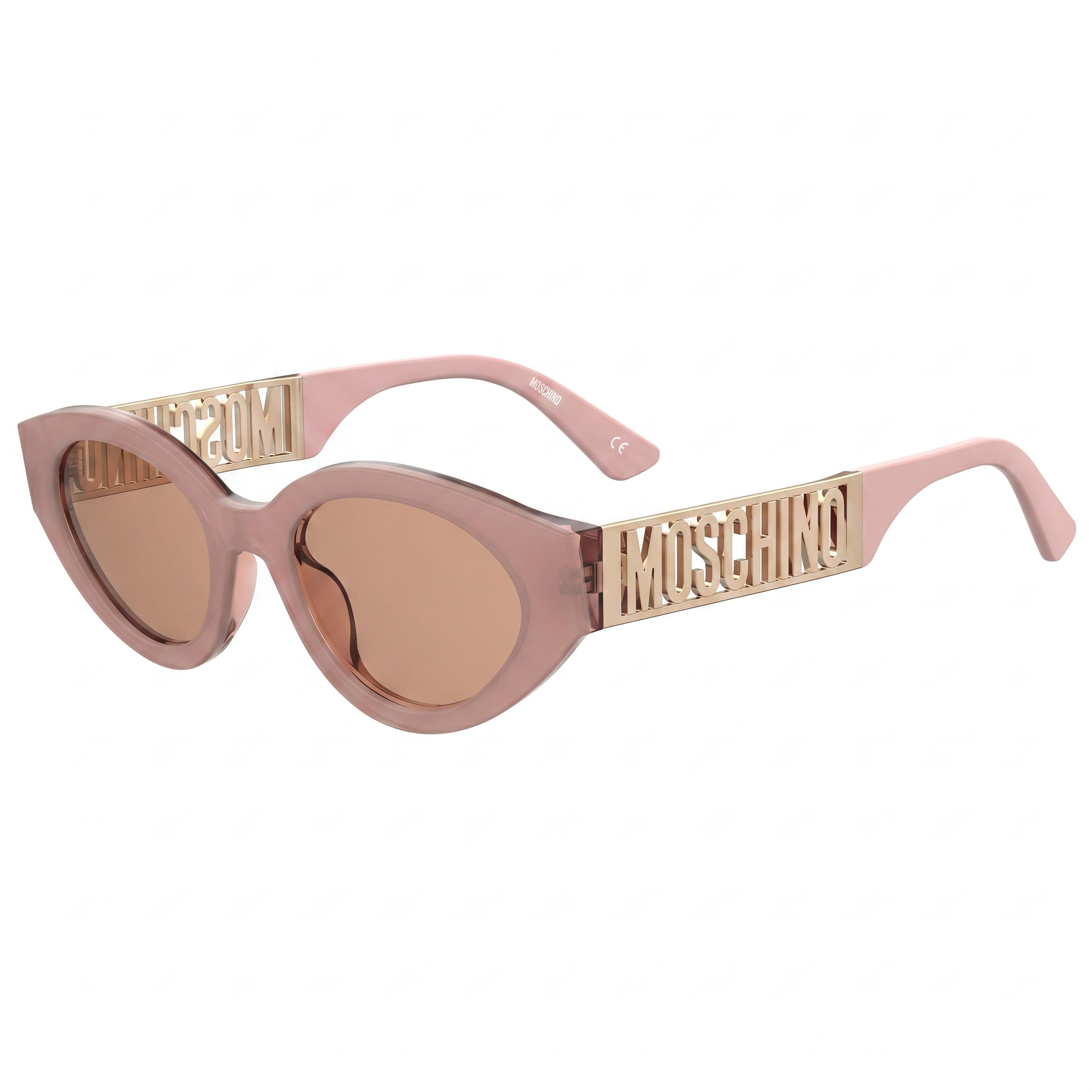 Gafas de sol Moschino MOS160/S Cat Eye de acetato para mujer - Montura rosa, lentes plateadas con destellos rosados, 51 mm, Photo 1