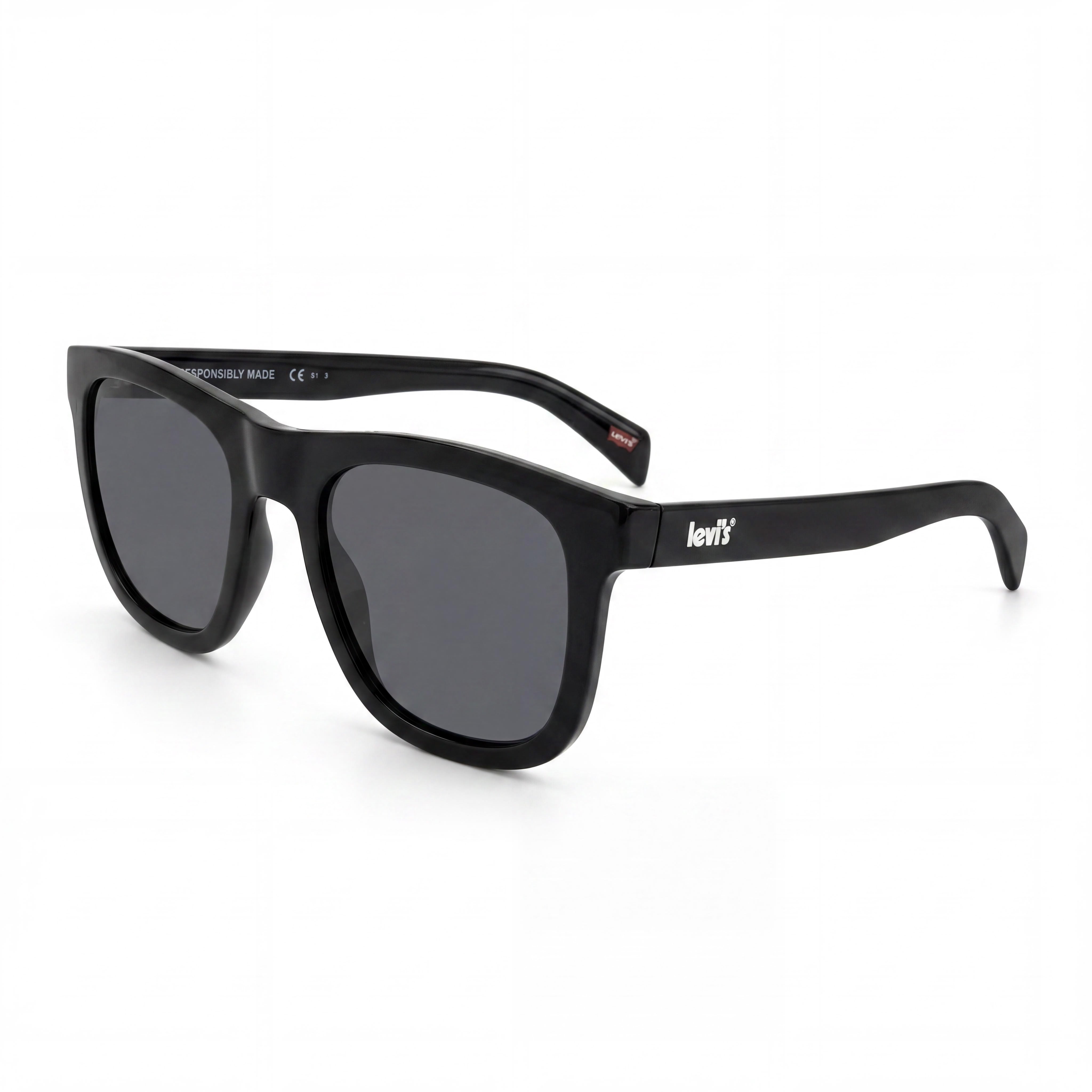 Levi's Lv 1023/S Unisex Rectangular Acetate Black Frame Non-Polarized UV Protection Sunglasses 53mm, Photo 1