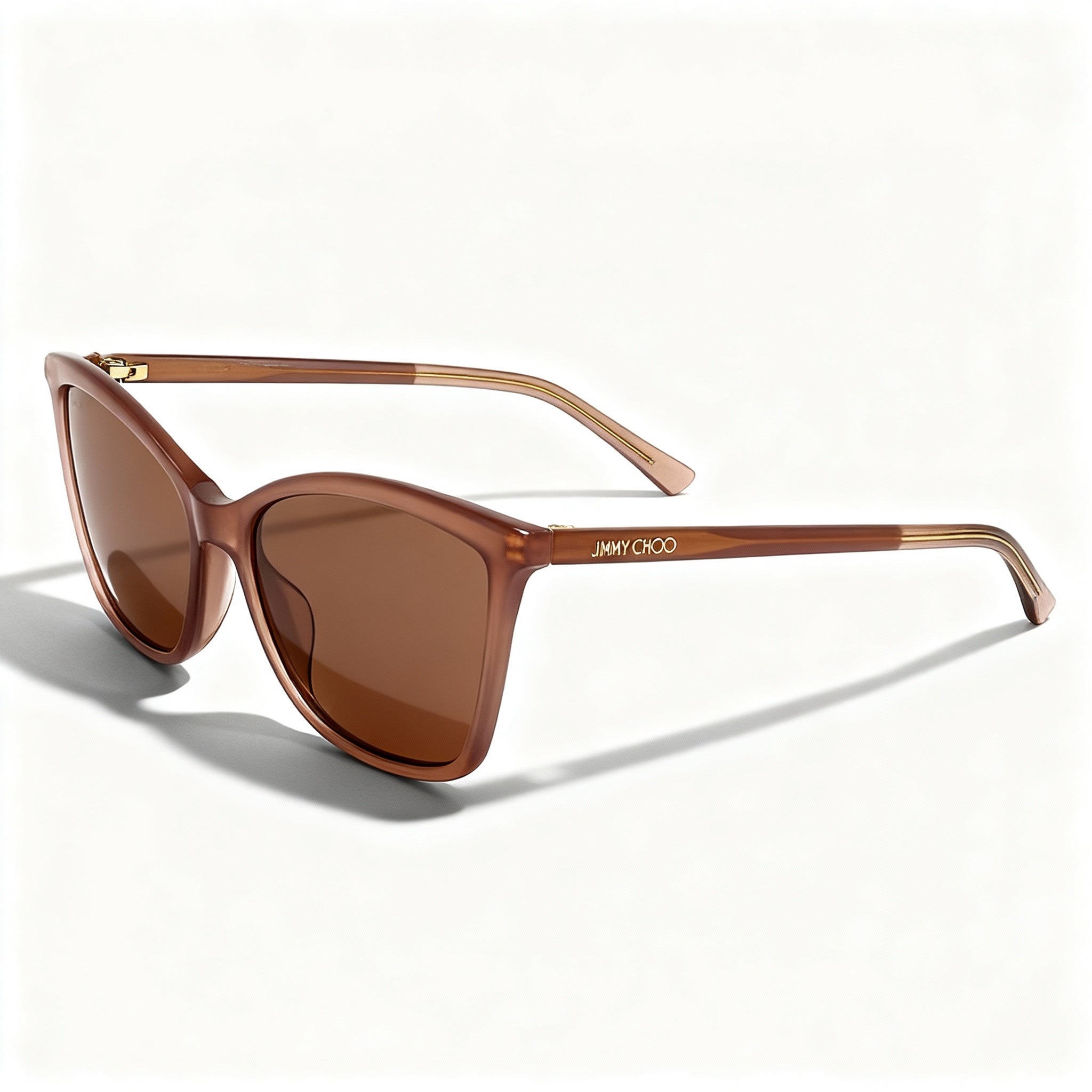 JIMMY CHOO Classic Cat Eye Women's Glitter Acetate Dusty Duchess Nude Non-Polarized UV Sunglasses 56mm