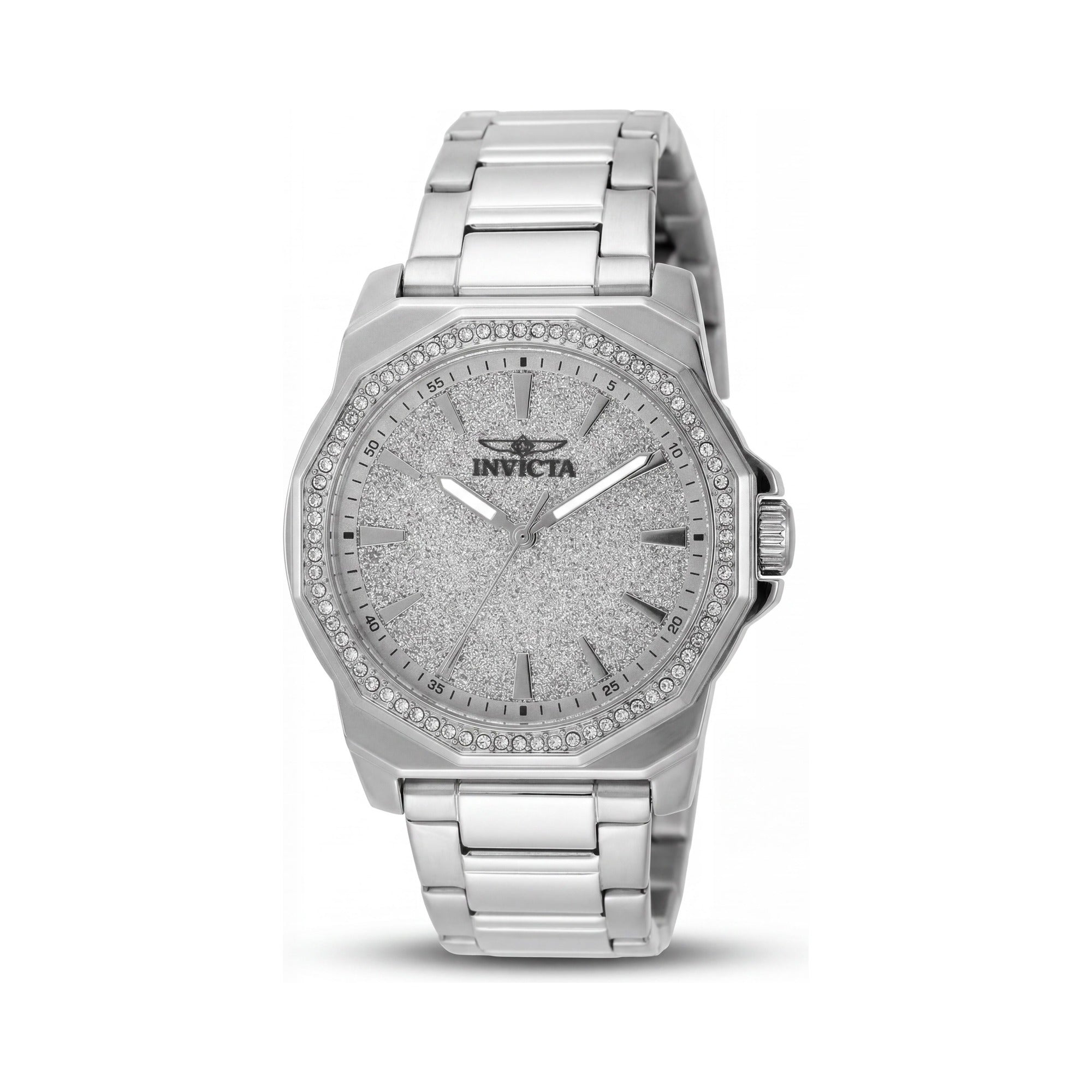 Invicta Speedway 49128 Reloj de pulsera de cuarzo para mujer, esfera plateada, correa de acero inoxidable, 34 mm, Photo 1