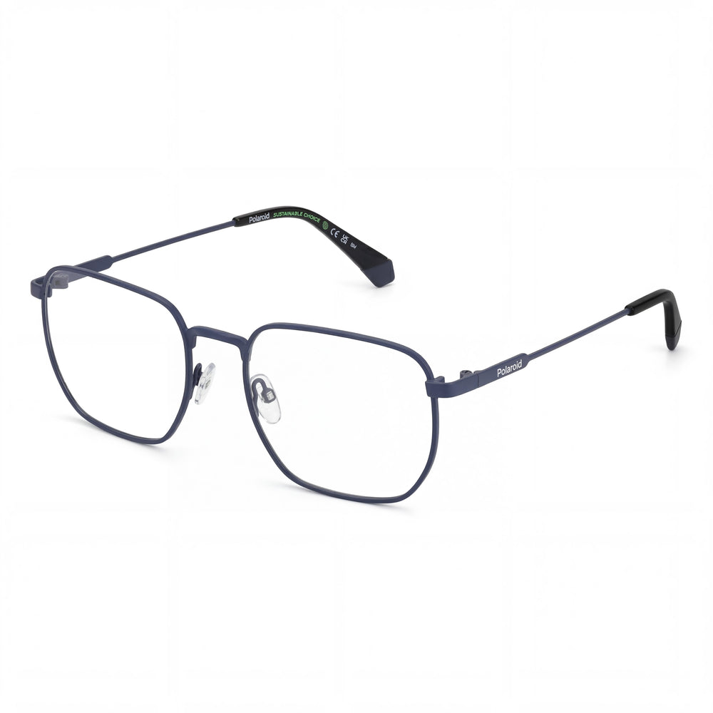 Gafas Polaroid Casual de acetato azul mate para hombre, ancho de lente: 54 mm, ancho de puente: 19 mm, longitud de patilla: 140 mm