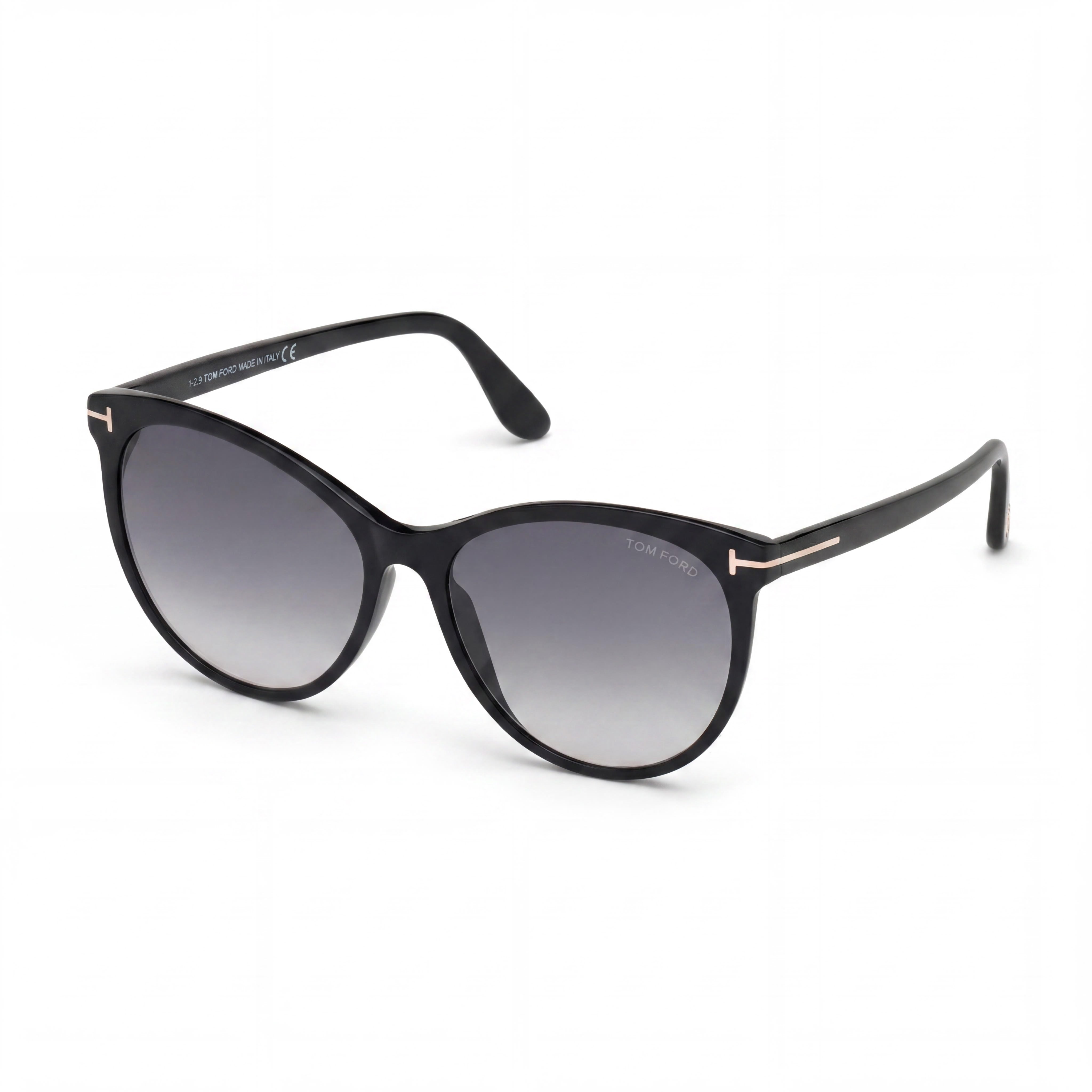 Gafas de sol unisex Tom Ford Maxim TF787 de plástico negro brillante con degradado gris y UV400, redondas y modernas, de 59 mm, Photo 1