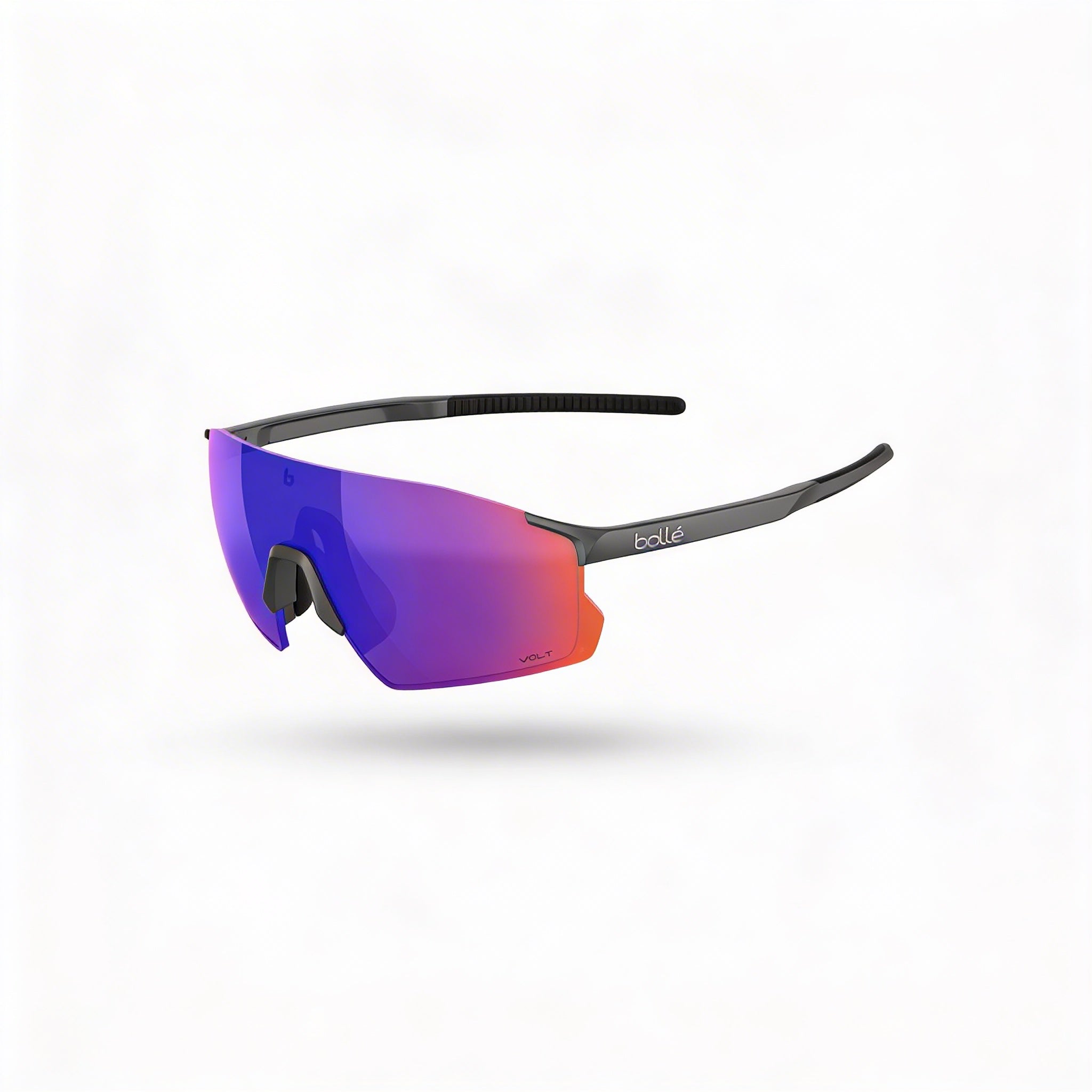 BOLLE SINGLASSES Unisex High Contrast Polycarbonate Sunglasses, Volt Ultraviolet Mirror Lens, Matte Titanium Grey Frame, 52mm, Photo 1