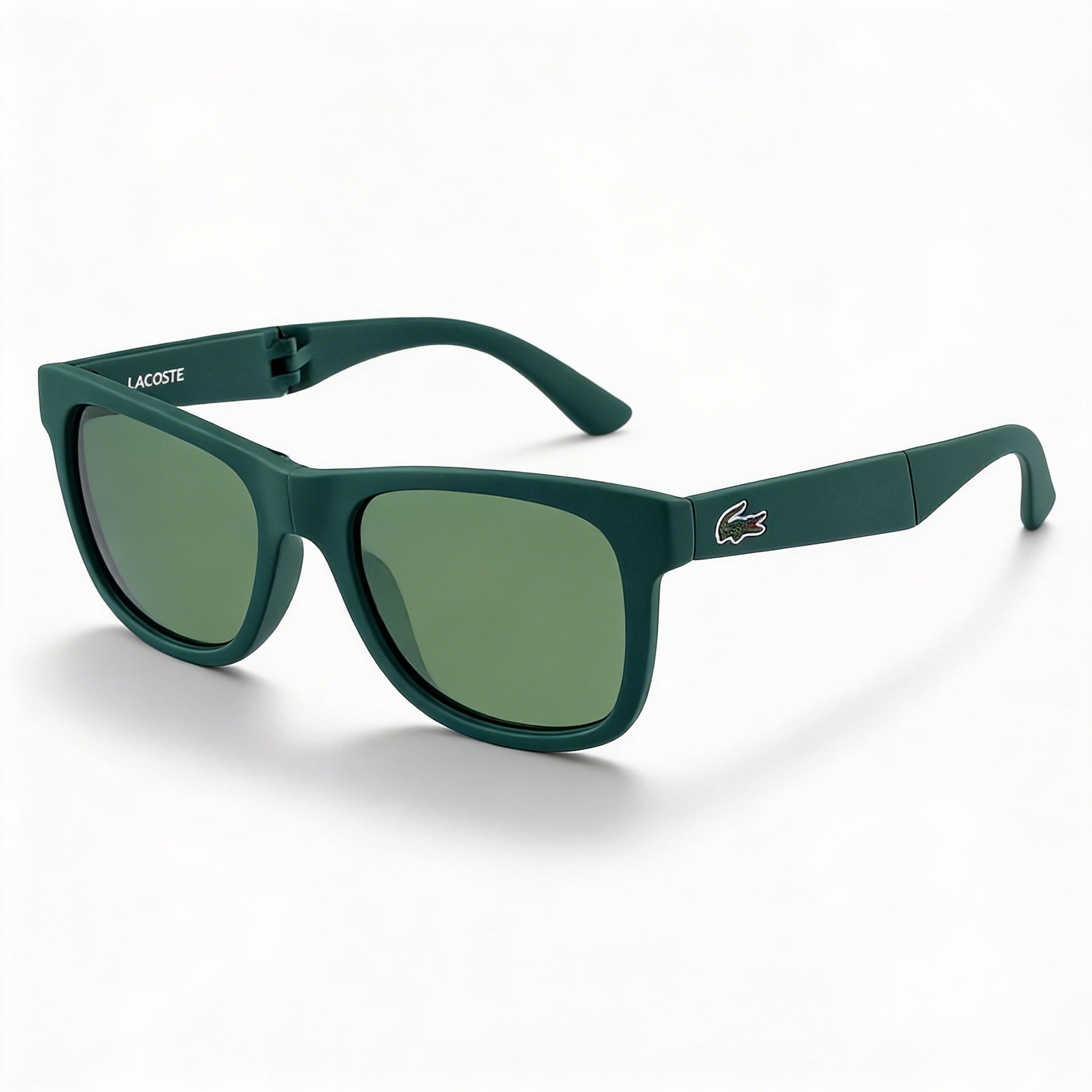 Lacoste Rectangular Green Plastic Unisex Sunglasses 52mm UV Protected, Photo 1