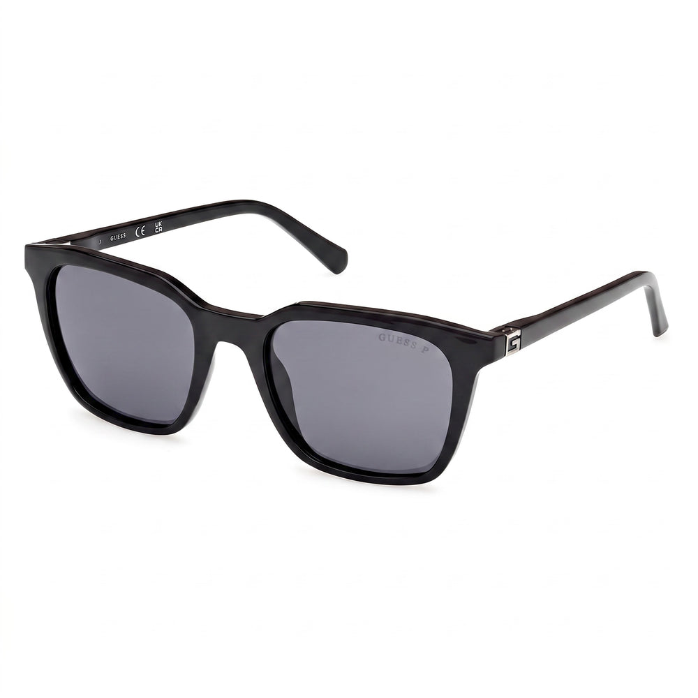 GUESS Gu00170 Unisex Shiny Black Injected Frame Smoke Non-Polarized UV 400 Sunglasses 53mm Lens Width