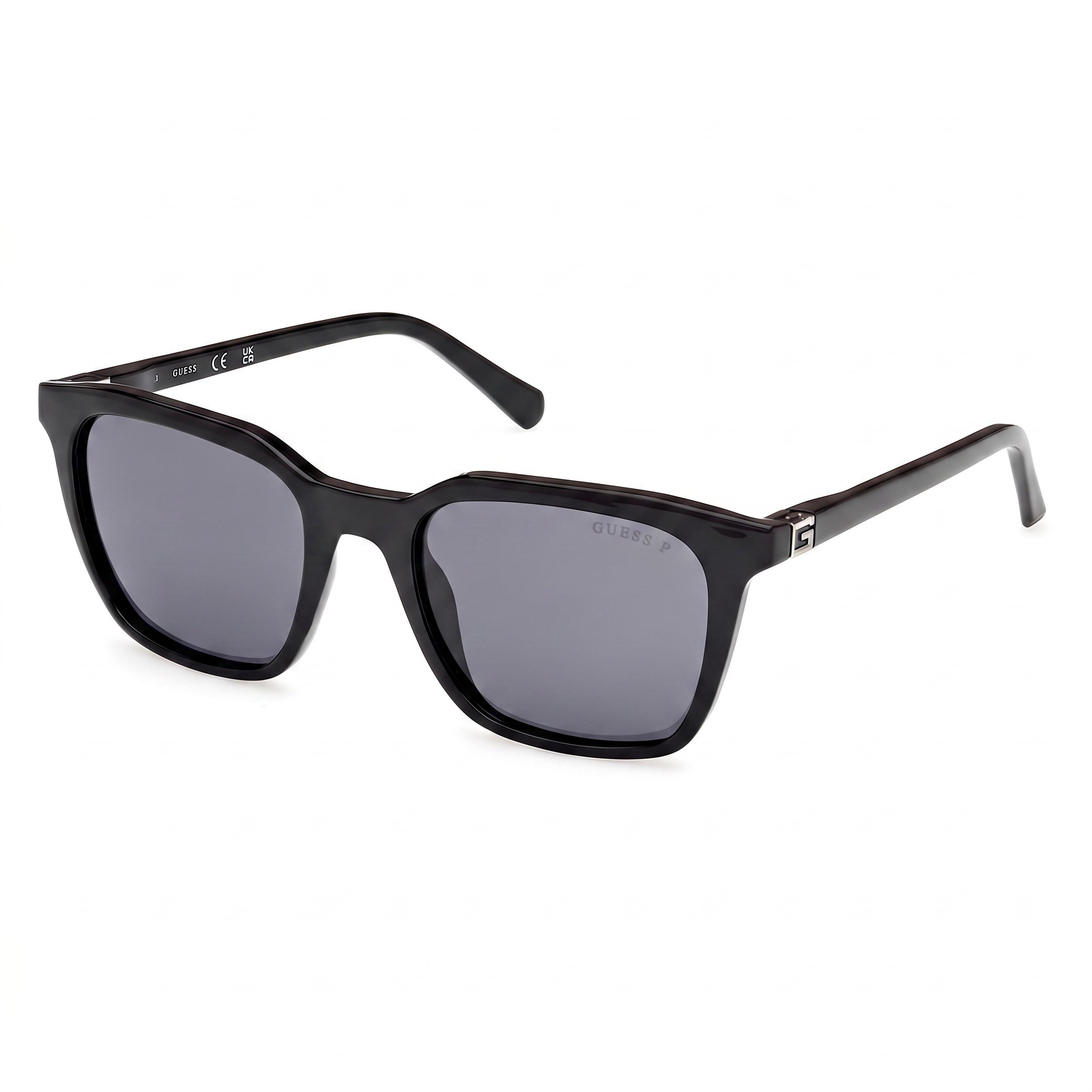 GUESS Gu00170 Gafas de sol unisex, montura inyectada negra brillante, cristales ahumados no polarizados con protección UV 400 de 53mm, Photo 1