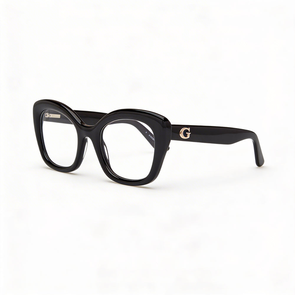 Guess Gu50225 Women's Shiny Black Plastic Non- Transparent Eyeglasses 51mm