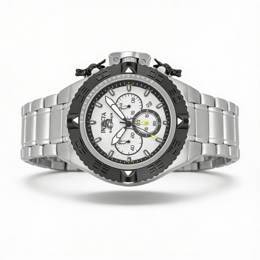 Invicta Subaqua - Noma IV 48201 Reloj cronógrafo de cuarzo para hombre, acero inoxidable, esfera plateada, caja de 50 mm