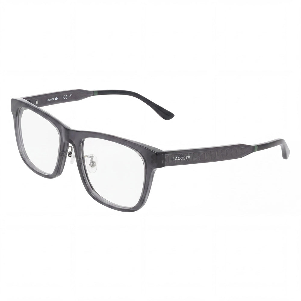 Gafas LACOSTE L2994lb unisex con montura transparente gris oscuro de acetato, lente de 52 mm, puente de 18 mm y patilla de 145 mm