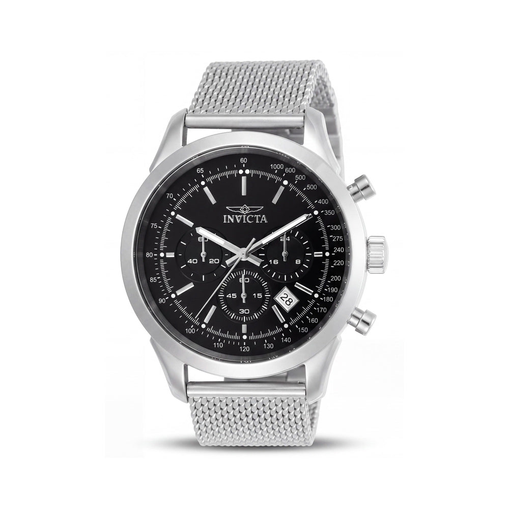 Invicta 24208 Speedway Cronógrafo para Hombre de Cuarzo de Acero Inoxidable Plateado, Resistente al Agua 100m, Brilla en la Oscuridad