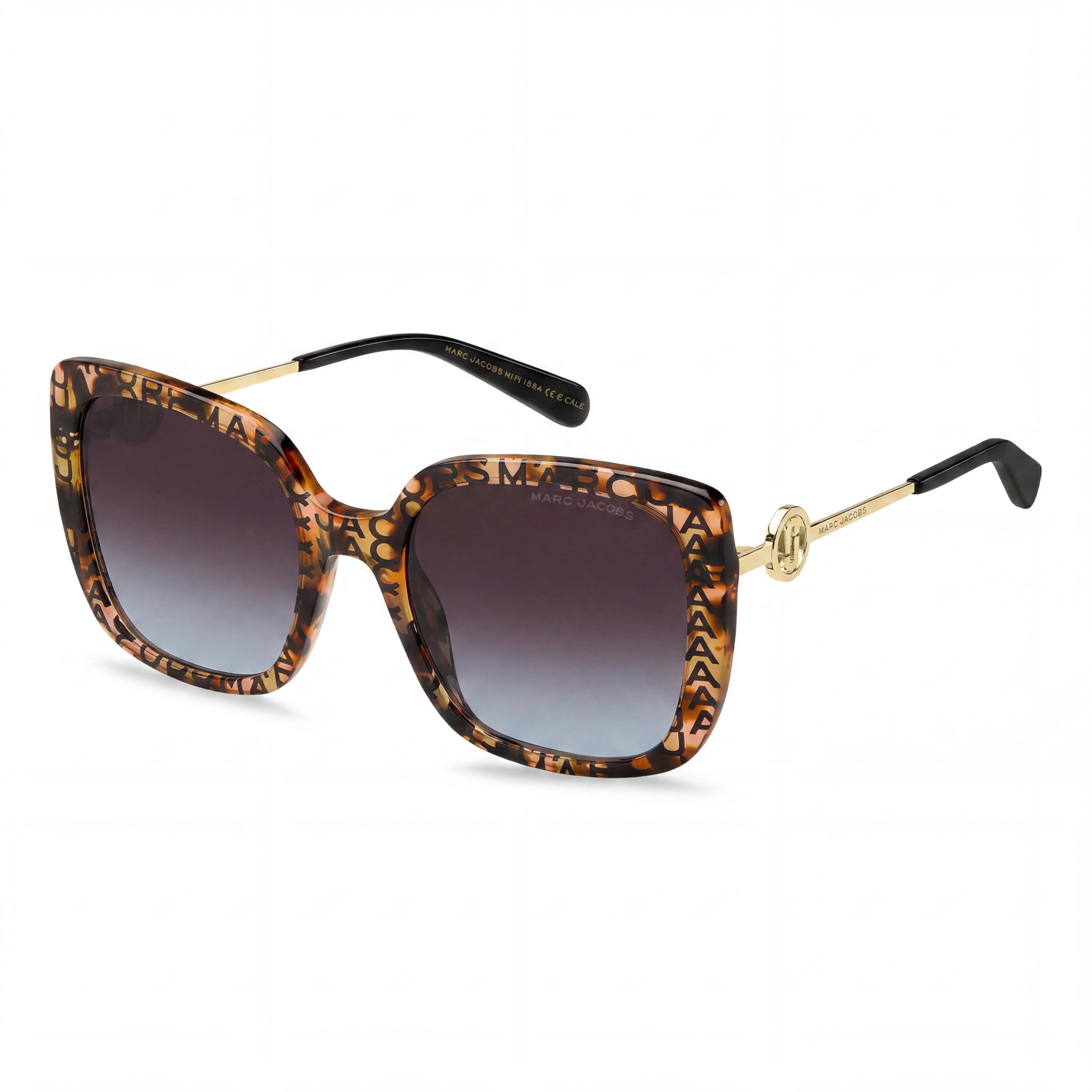 Marc Jacobs Classic Women's Havana Plastic Brown Turquoise 100% UV Protection Non-Polarized Sunglasses 55mm, Photo 1