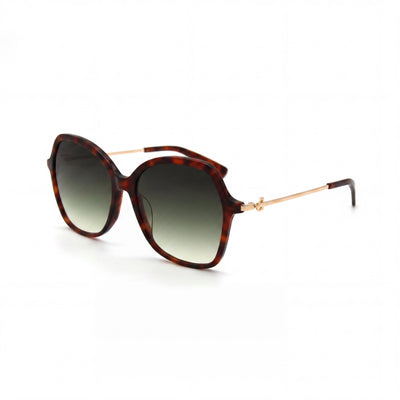 Longchamp LO705S Women's Havana Gold Plastic Butterfly Frame Green Gradient Lens Sunglasses 57mm