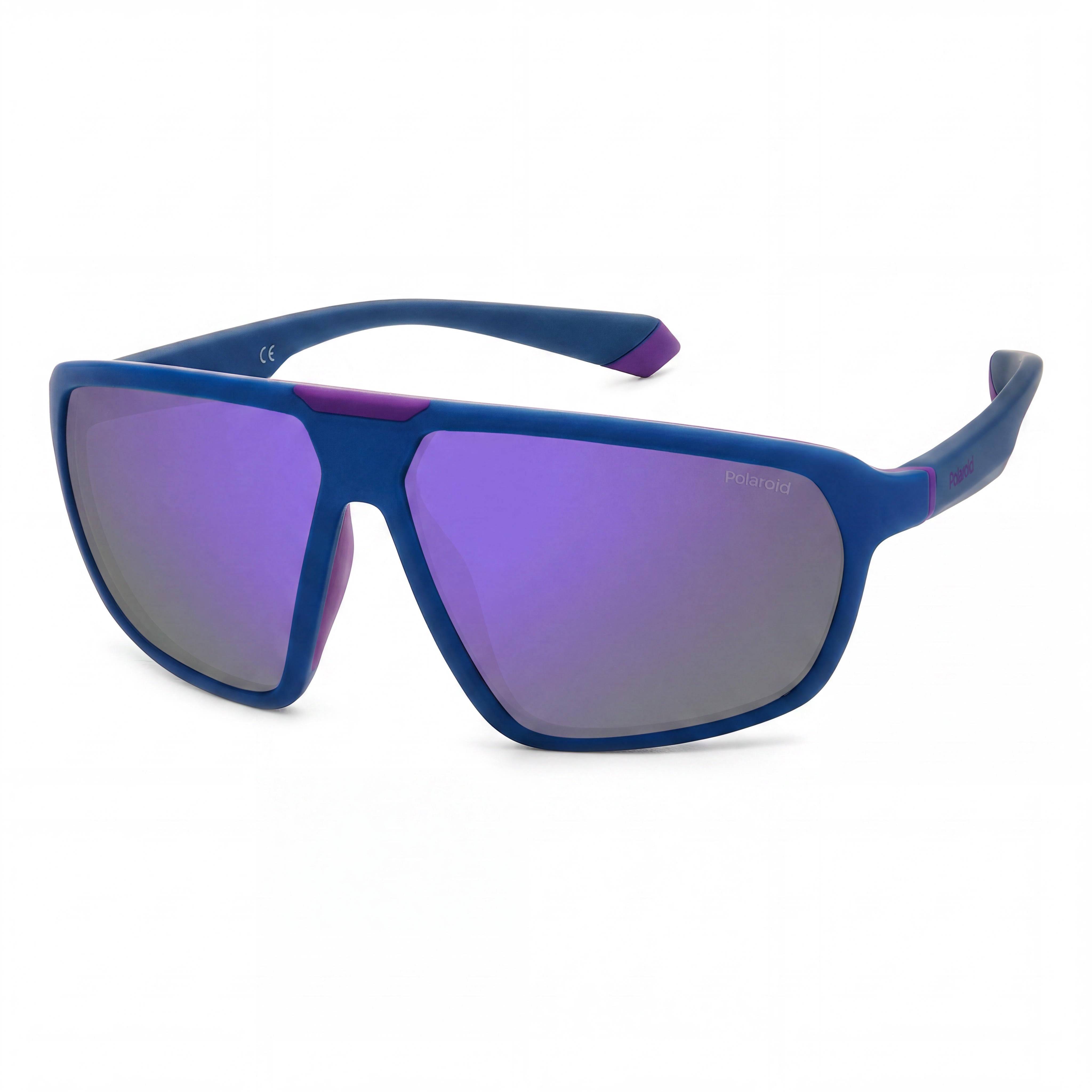 Polaroid PLD 2142/S Men's Modern Style Matte Black Violet Plastic Sunglasses, Polarized Violet Mirror Lenses 61mm, Photo 1