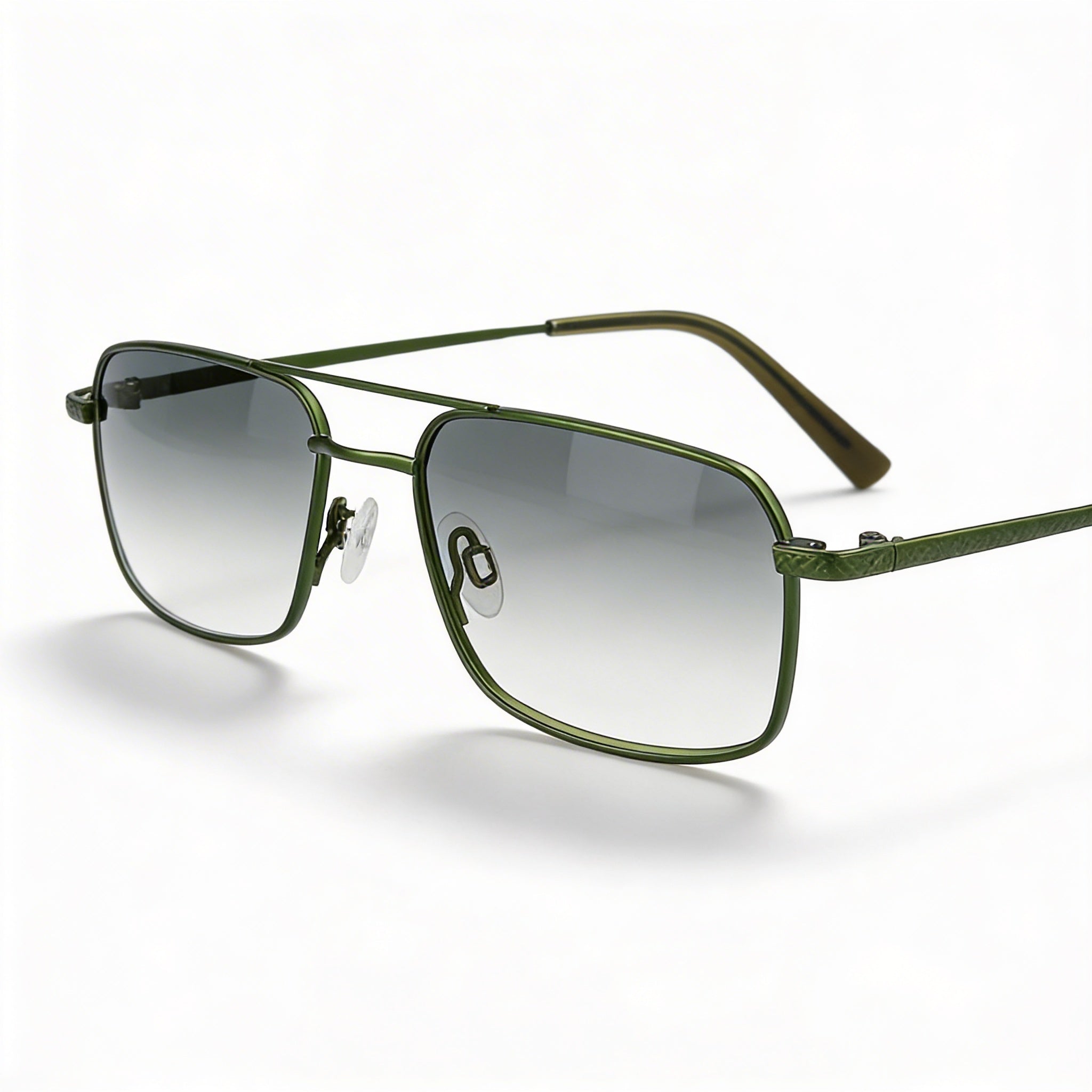 Gafas de acetato Flexon H6074 para hombre, color oliva satinado, con lentes de policarbonato multicolor, ancho de lente de 52 mm, Photo 1